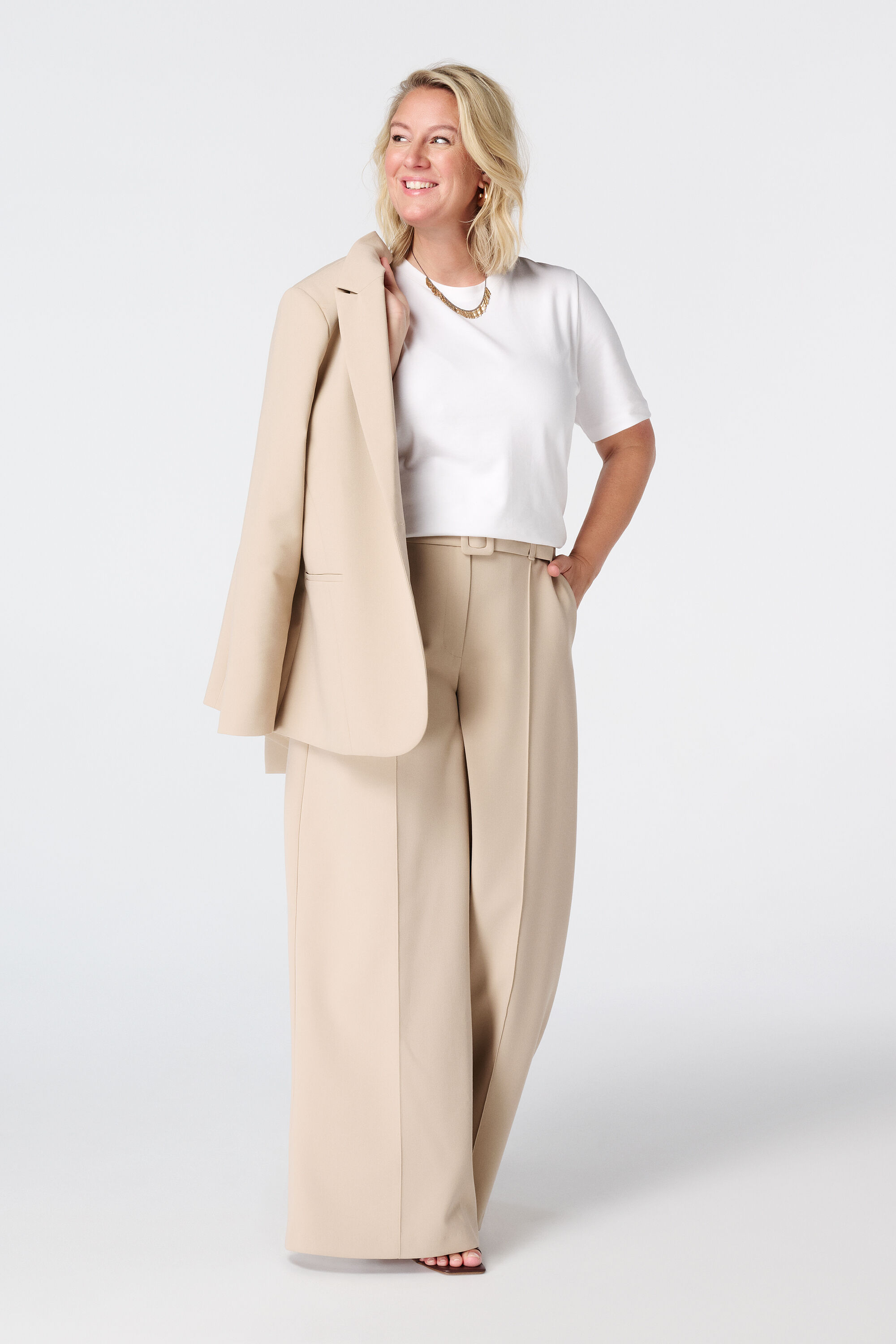 Wide leg broek met ceintuur