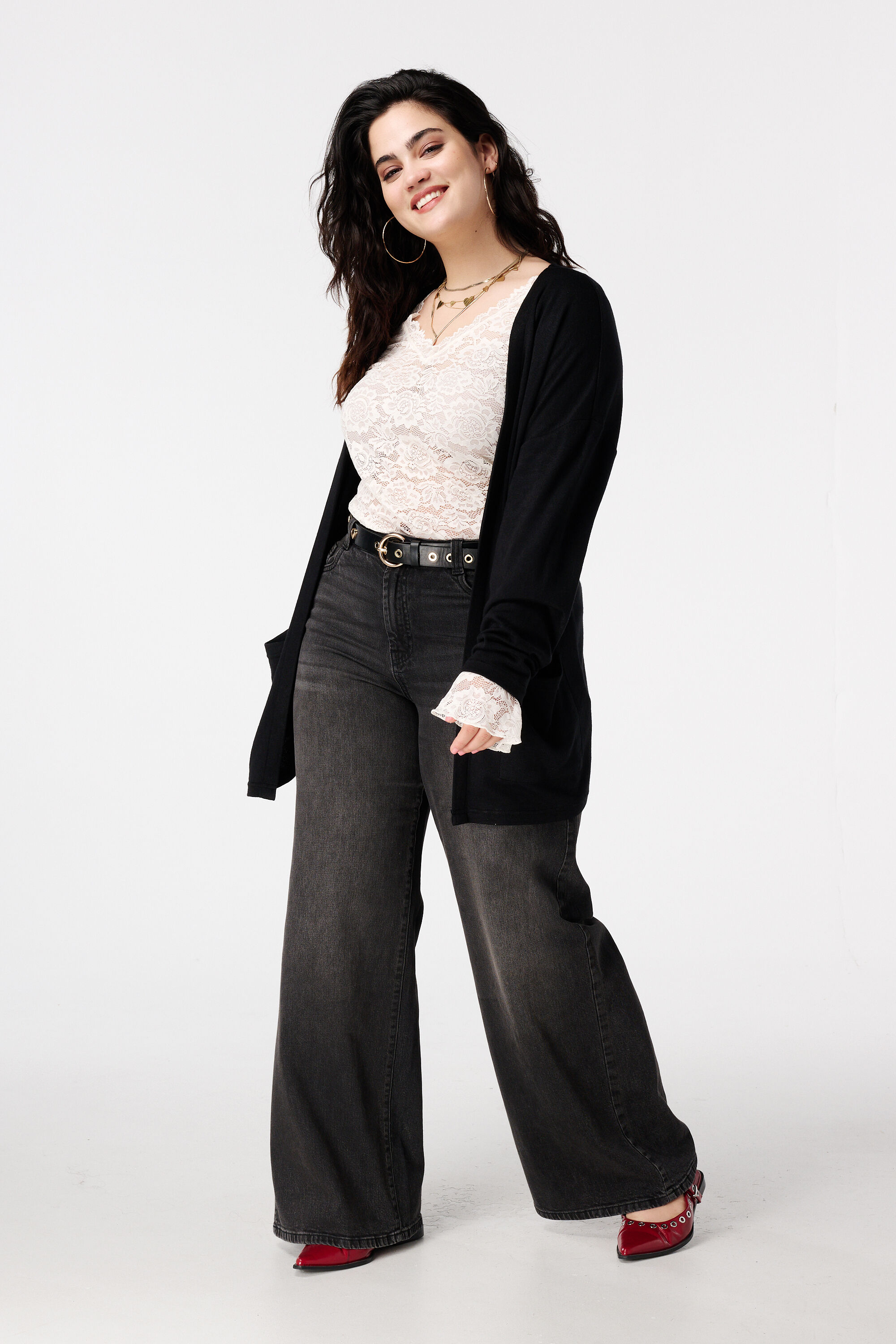 Lang vest met steekzakken image number 5