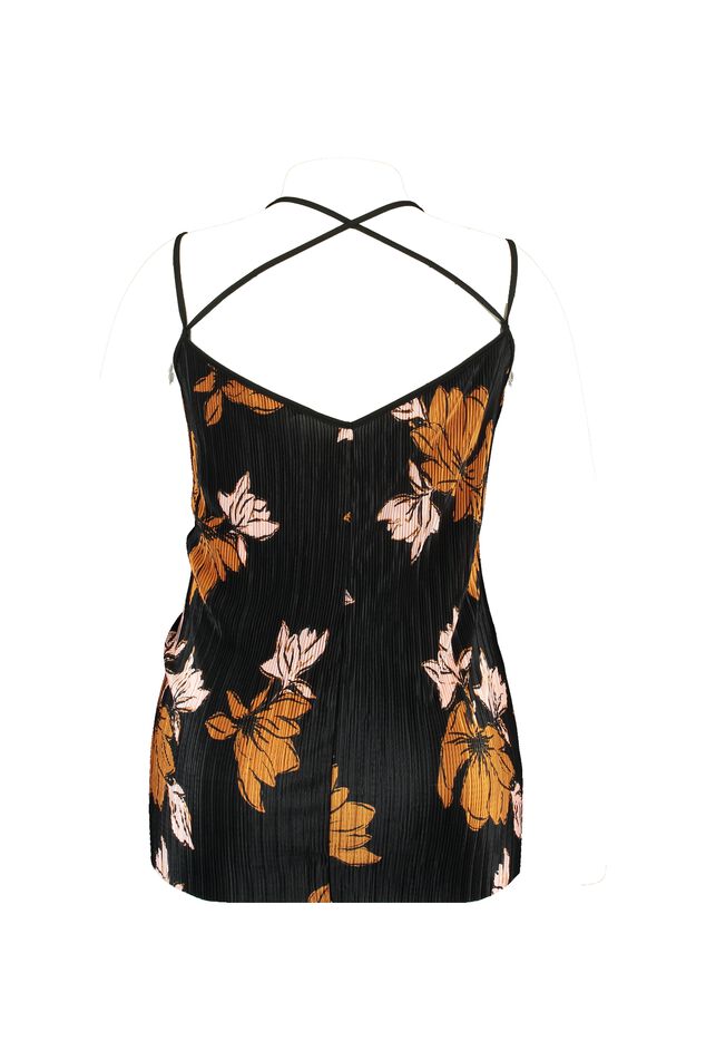 Plissé top met bloemenprint image number 3