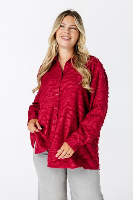 Structuur geweven oversized blouse Structuur geweven oversized blouse