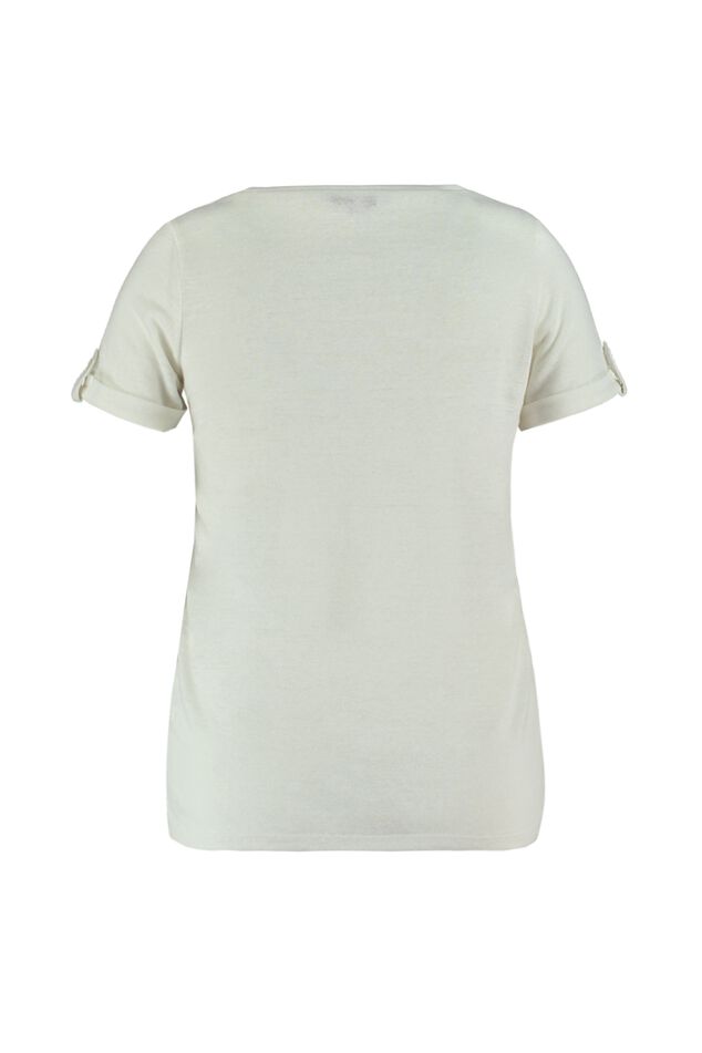 Linnen T-shirt met V-hals  image number 2