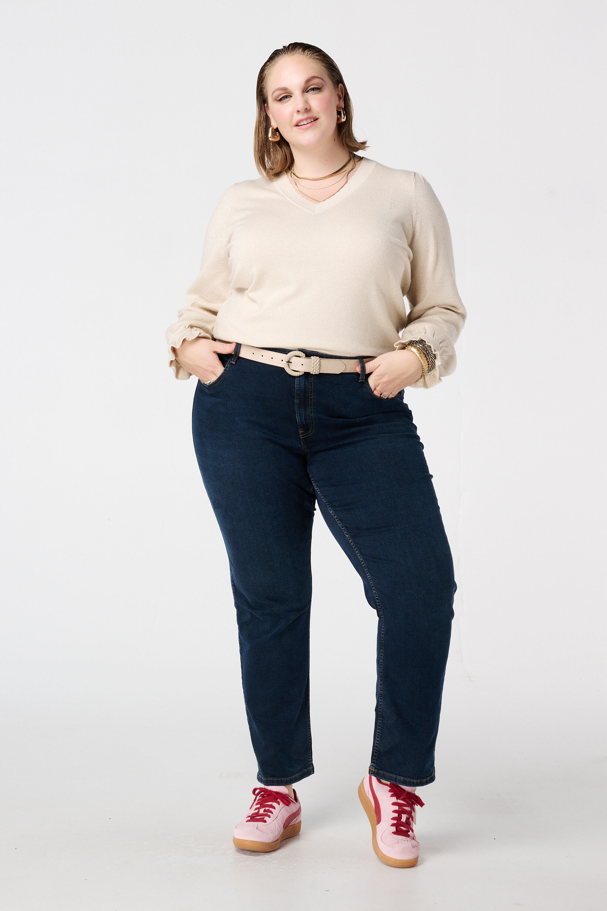 Lurex trui met ruffle mouw image number 5