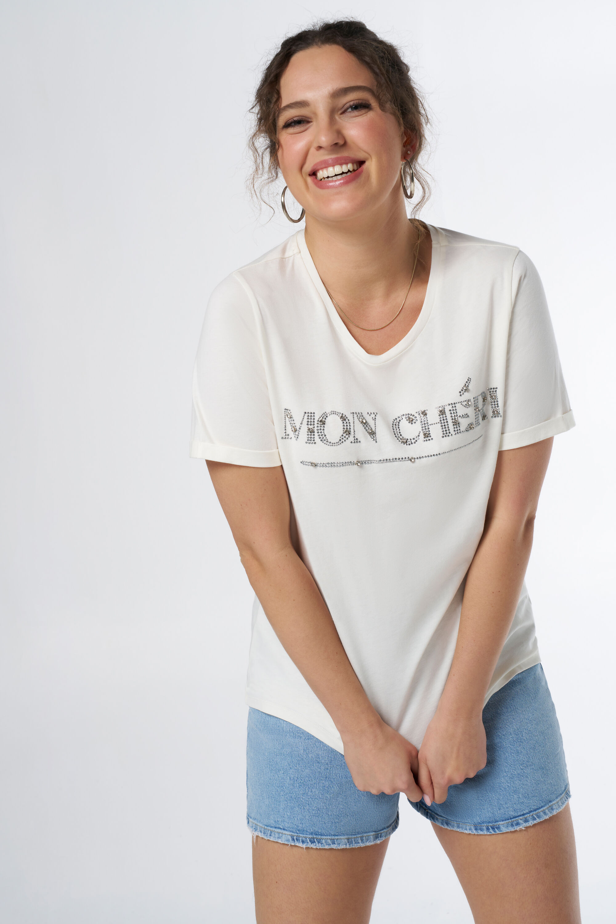 T-shirt met steentjes image number 5