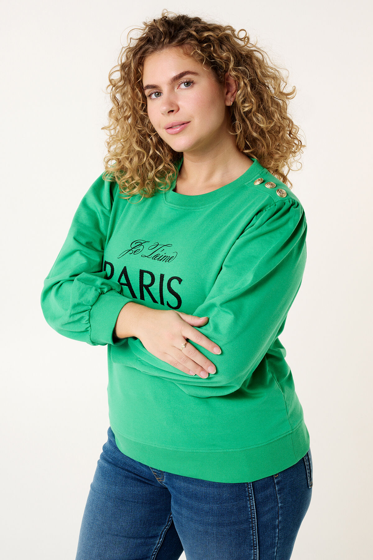 Sweater "Paris" met knopen op de schouder image number 5