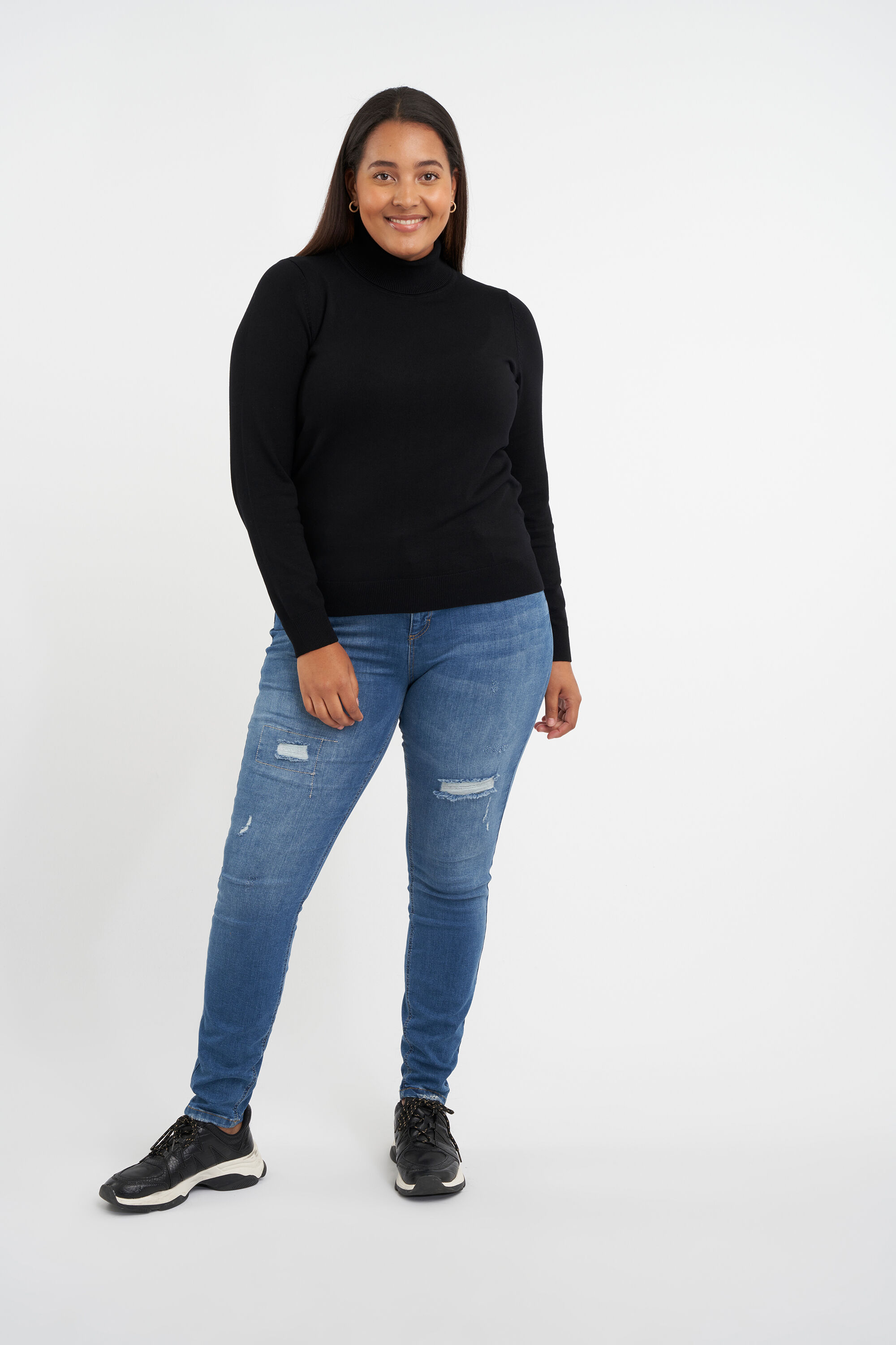 Fijngebreide trui met col image number 5