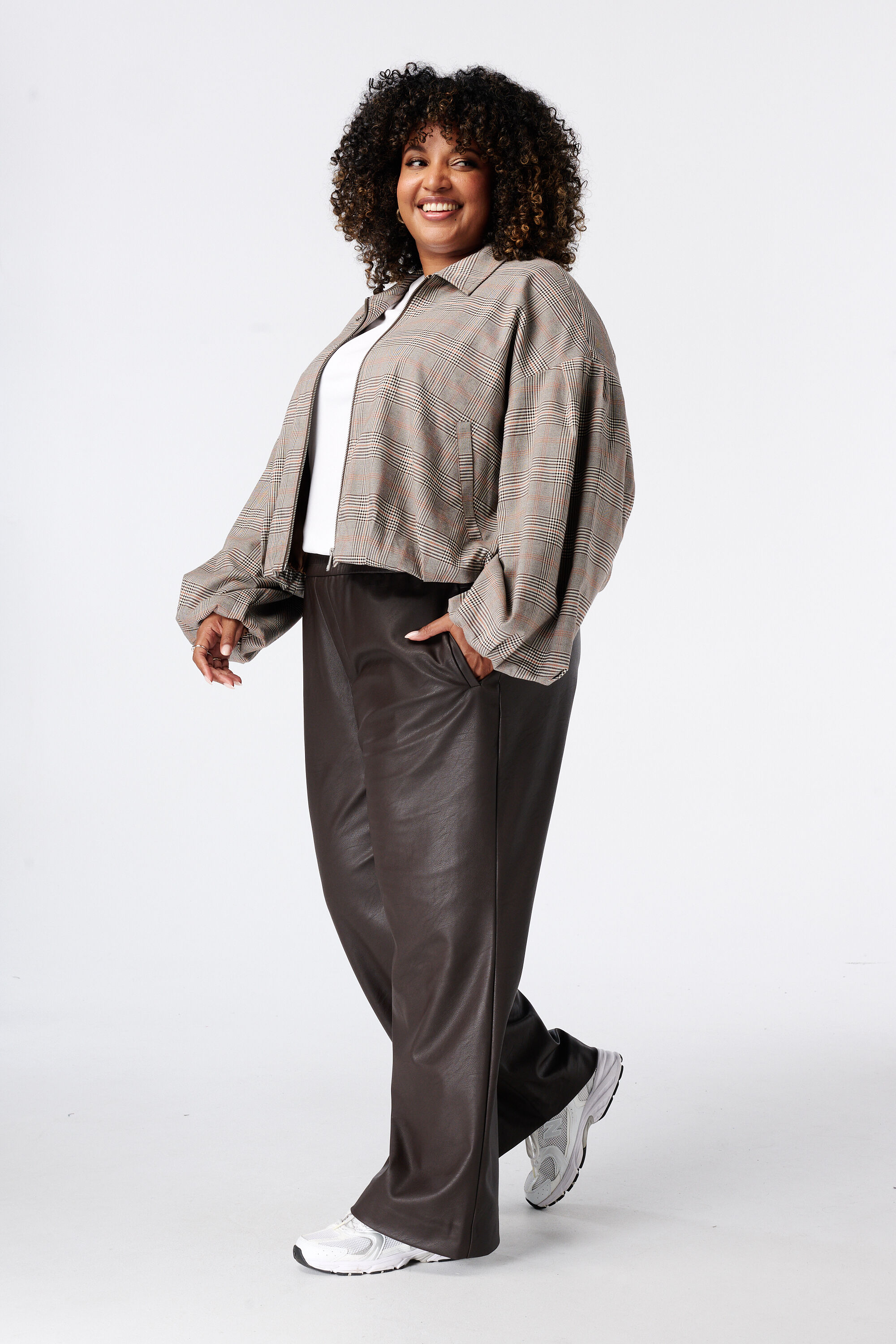 Geruit bomber jasje image number 5