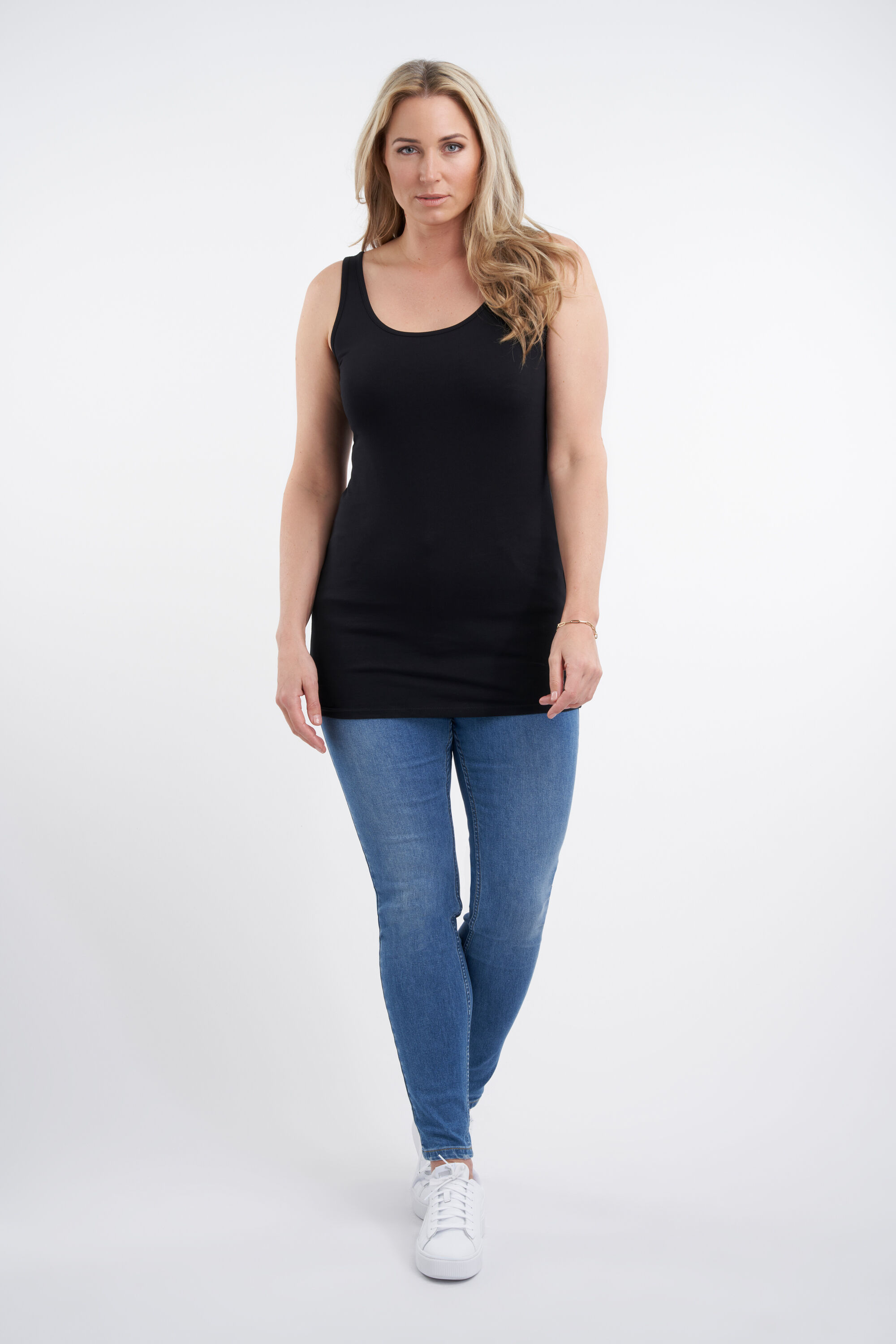 2-pack katoenen lange singlet  image number 4