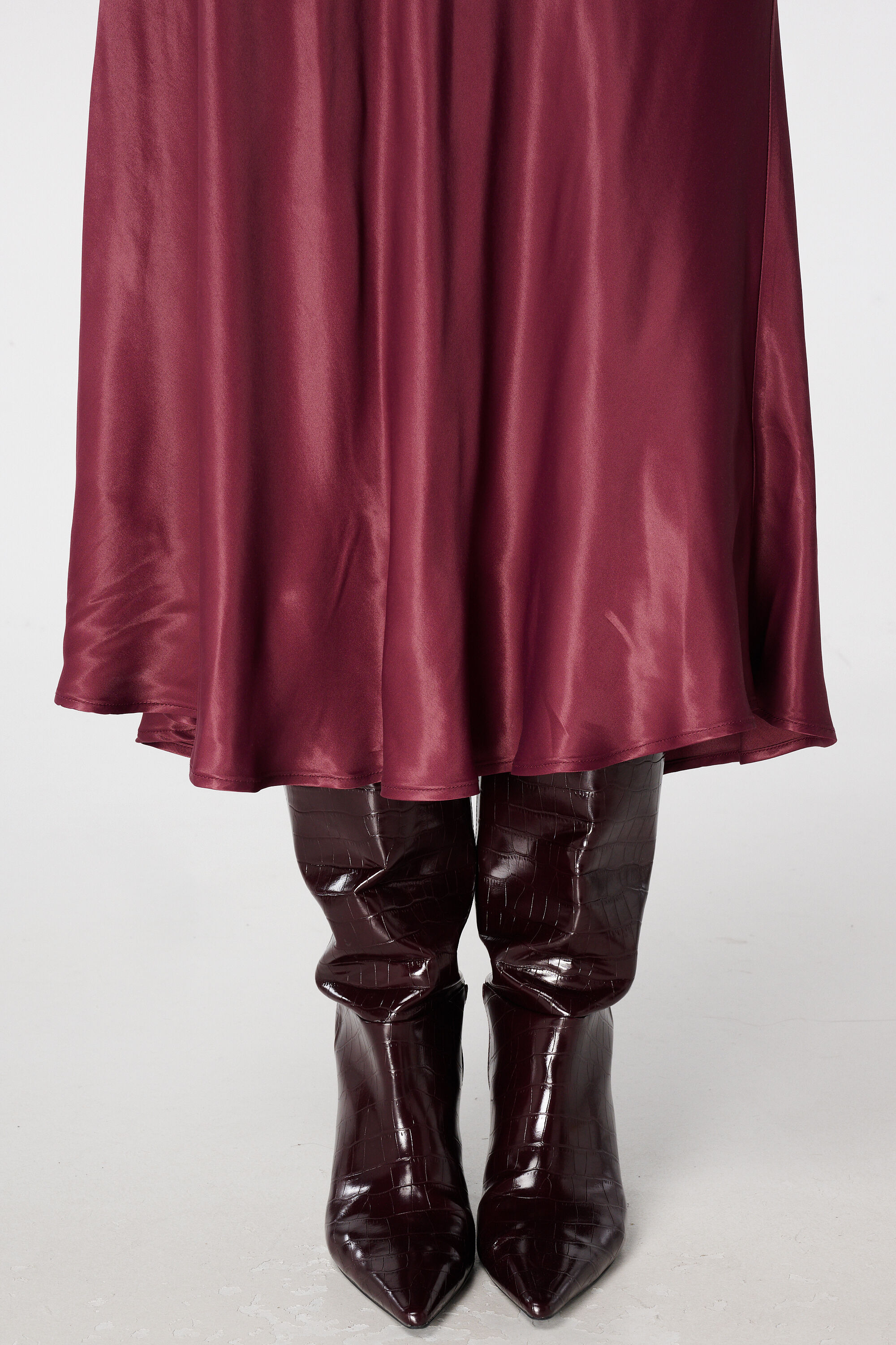 Midi rok van satijn image number 4