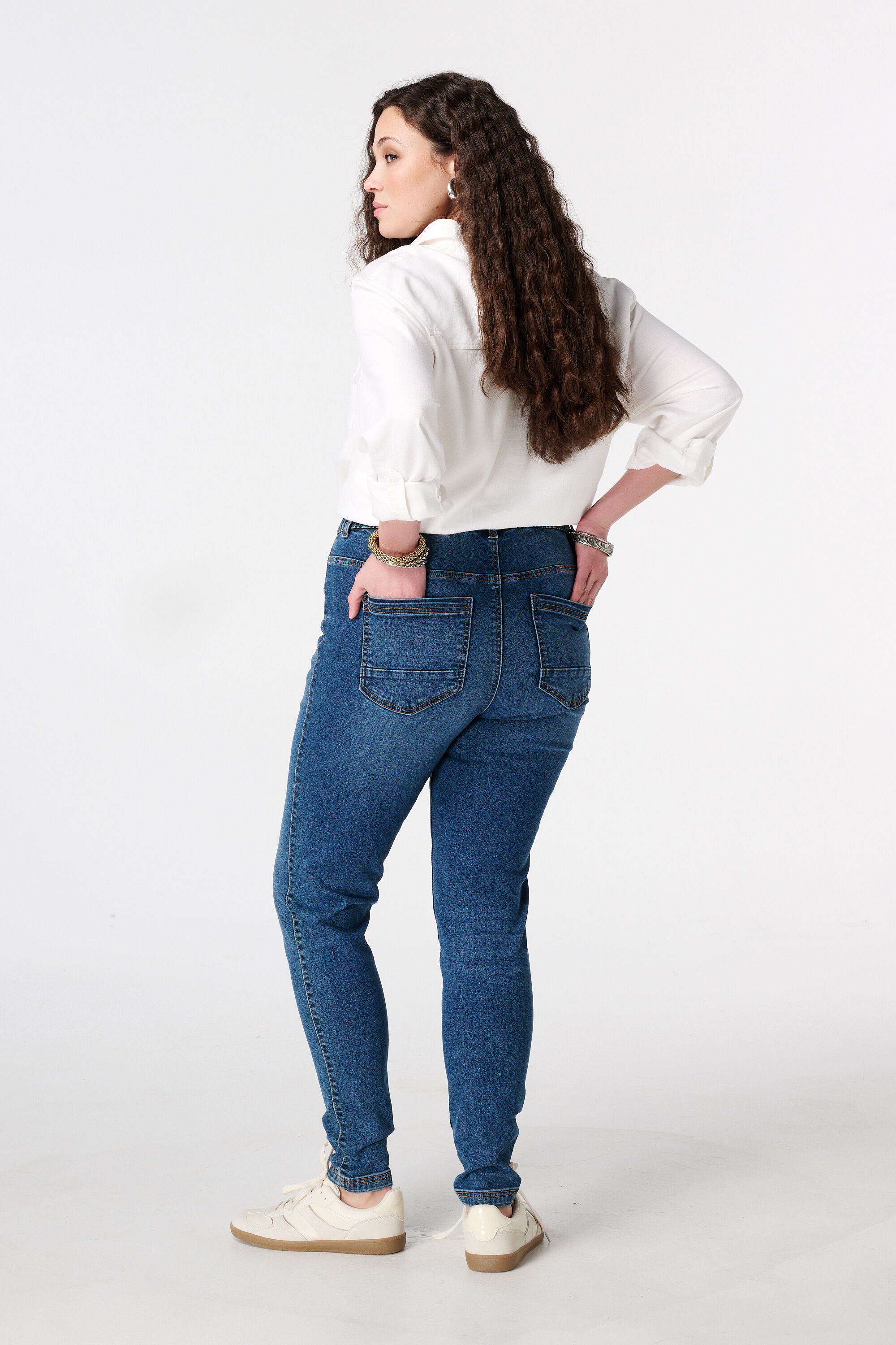 Tregging met denim look image number 3