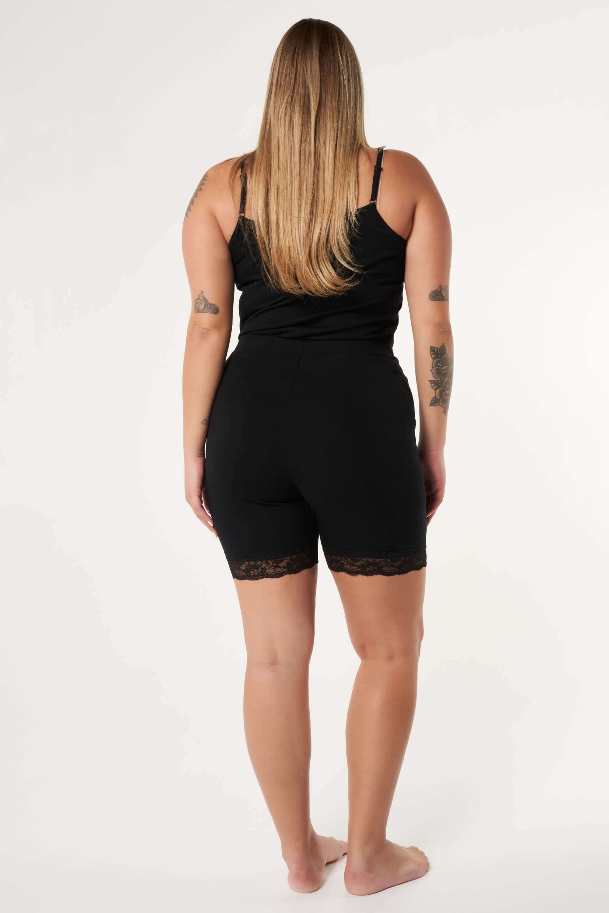 2 - pack korte legging met kant image number 3