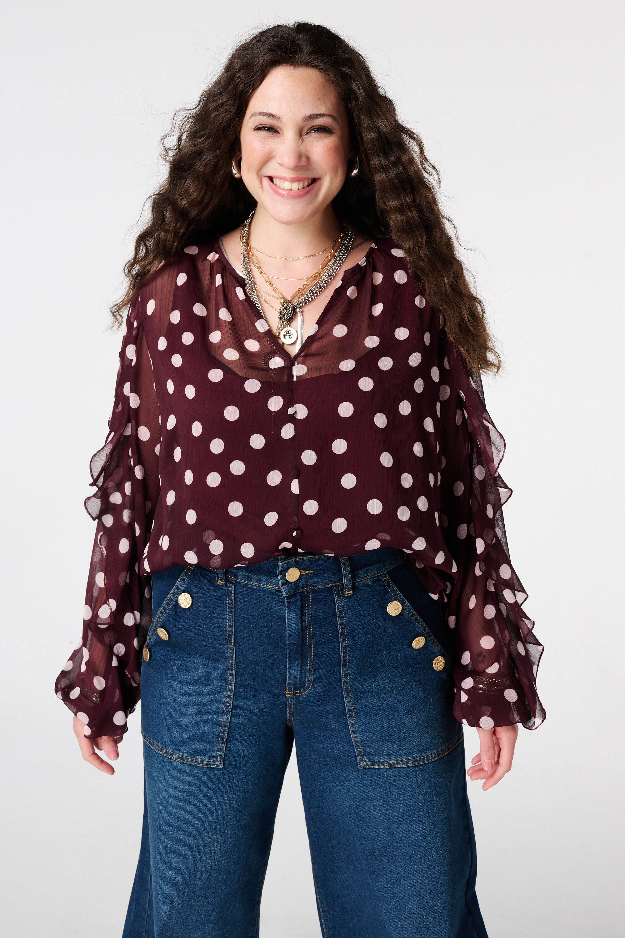Blouse van met volants image number 0