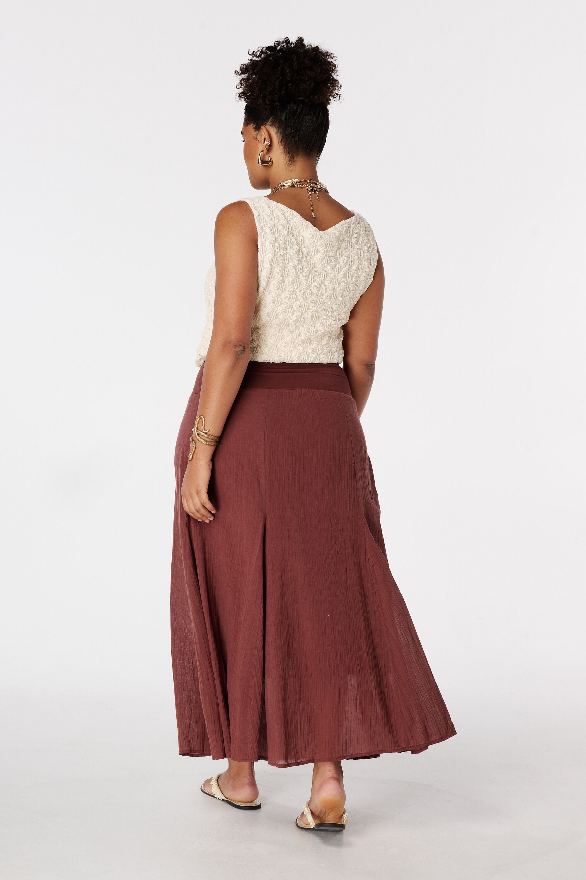 Maxi uitlopende rok image number 3