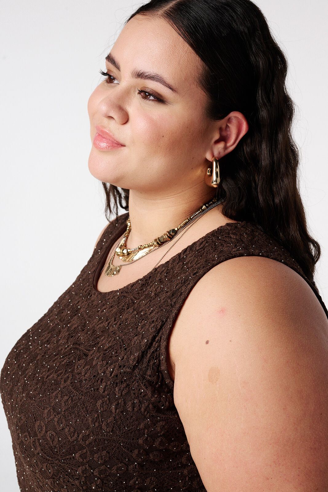 Kanten top met steentjes image number 4