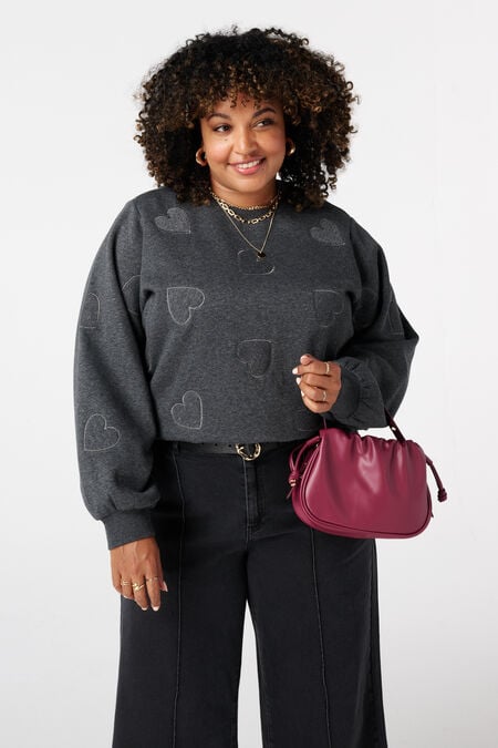 Sweater met geborduurde hartjes Sweater met geborduurde hartjes