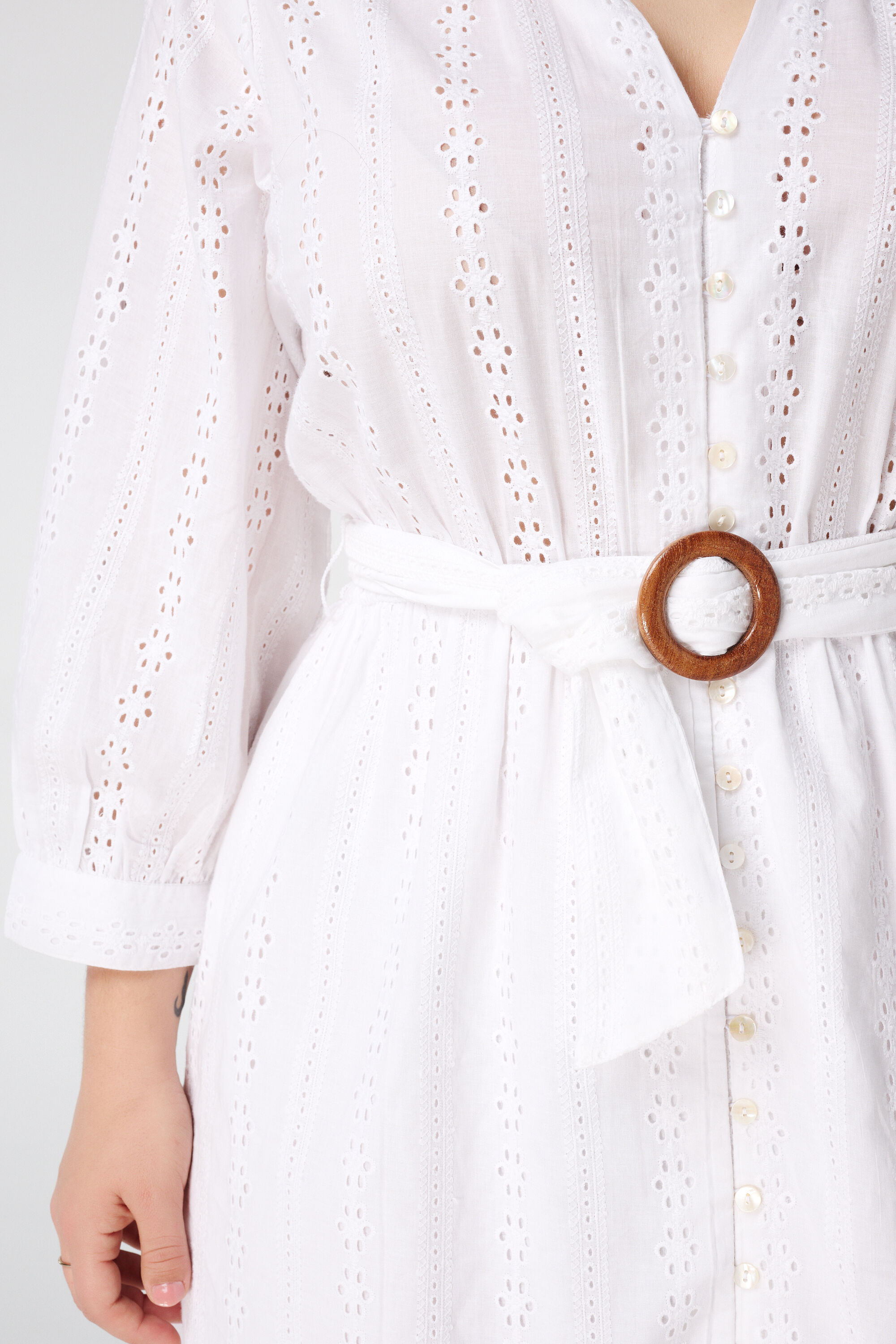 Jurk met broderie anglaise image number 4