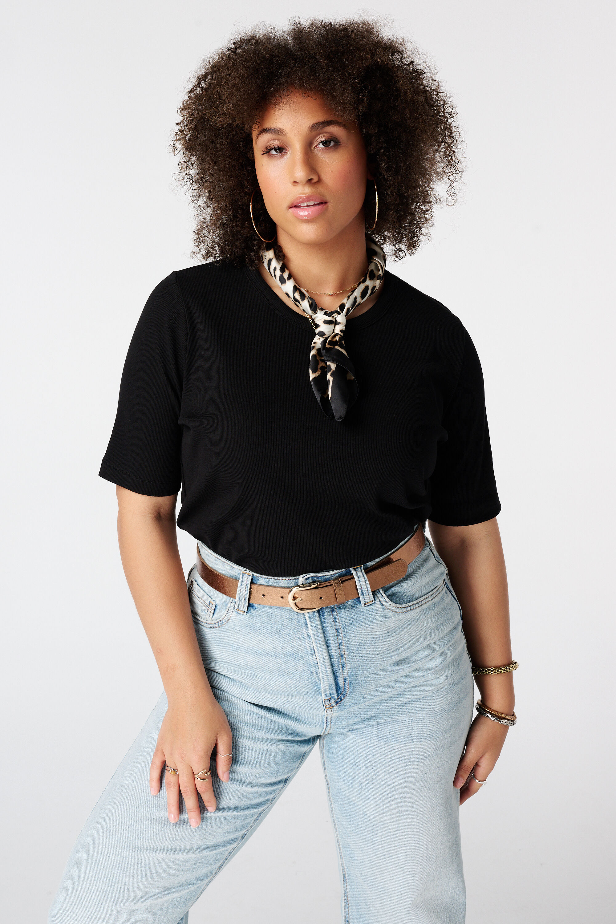 Metallic riem met gesp