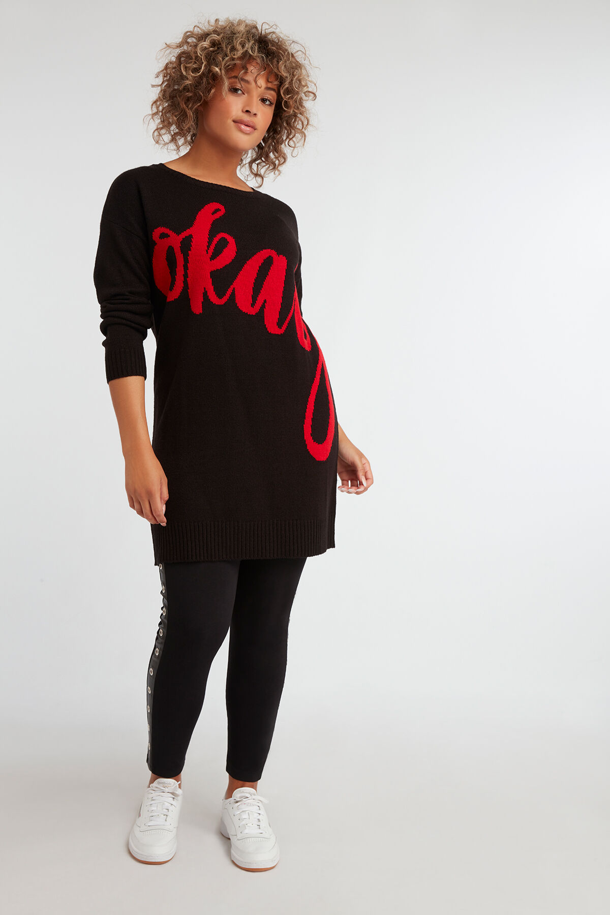 Gebreide tuniek met opschrift image number 5