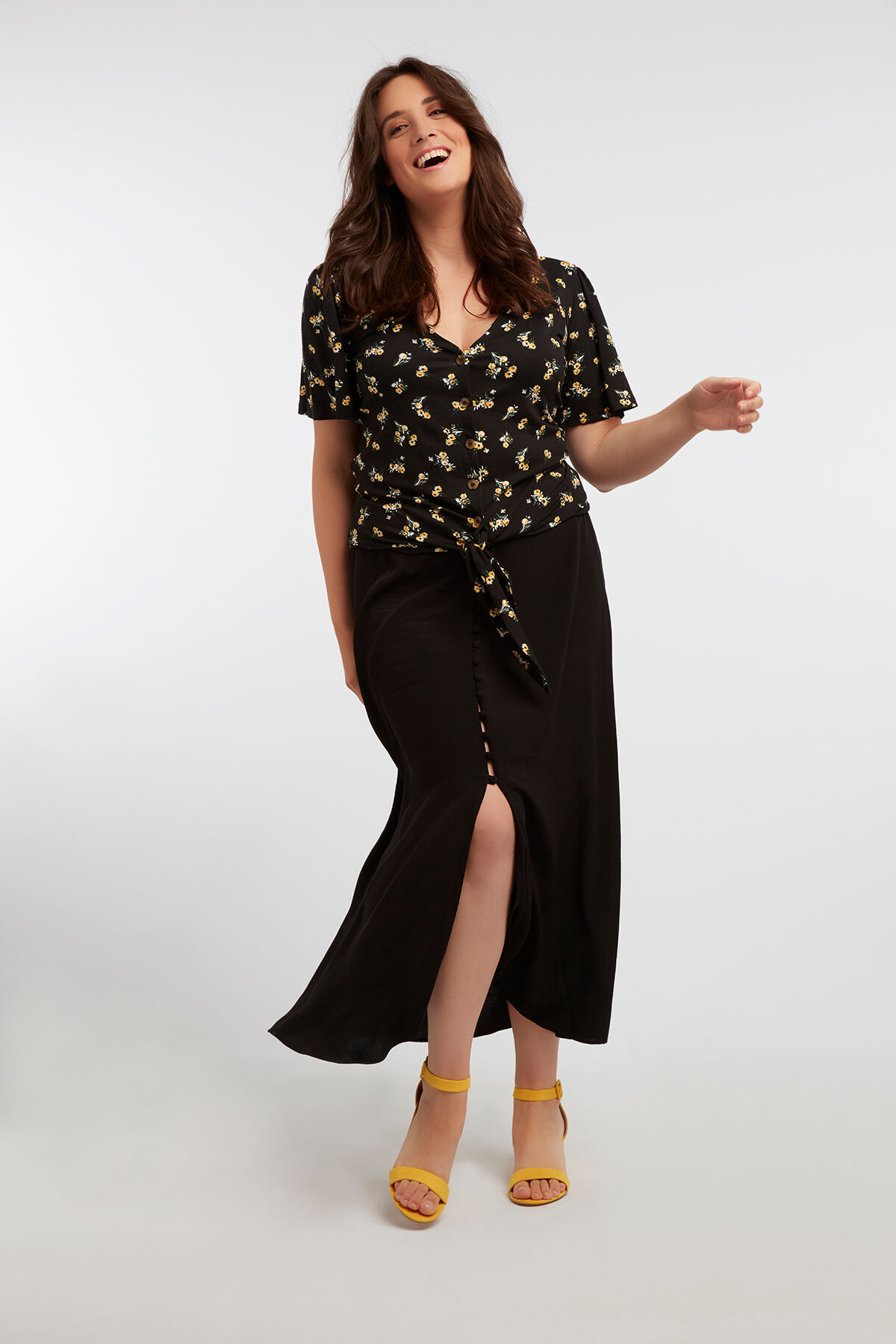 Lange rok met knoopsluiting image number 5