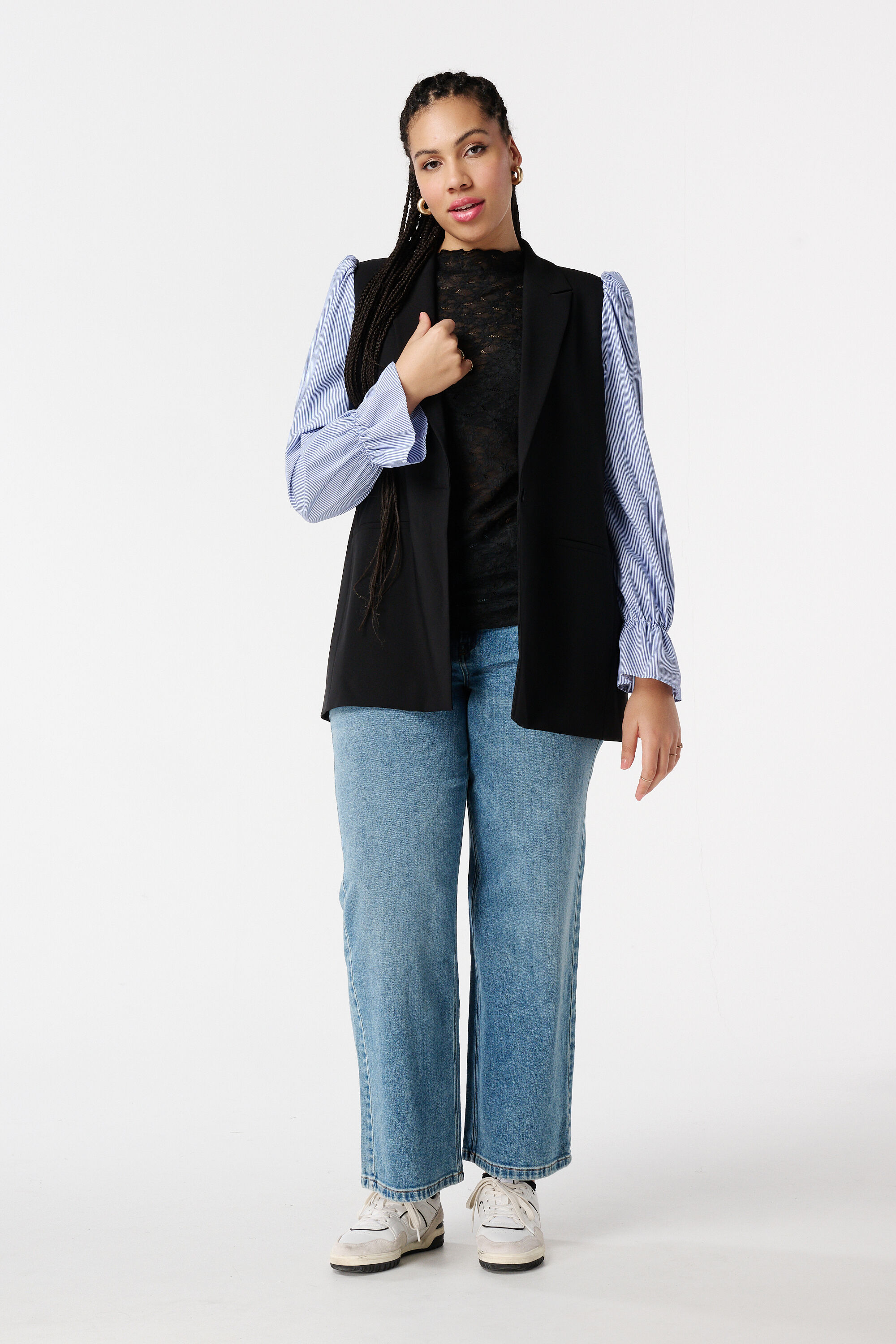 Blazer met gestreepte mouwen image number 5