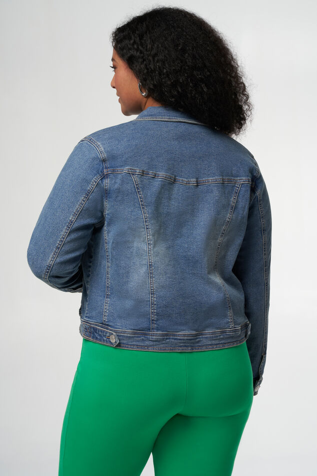 Denim jasje met stretch image number 3