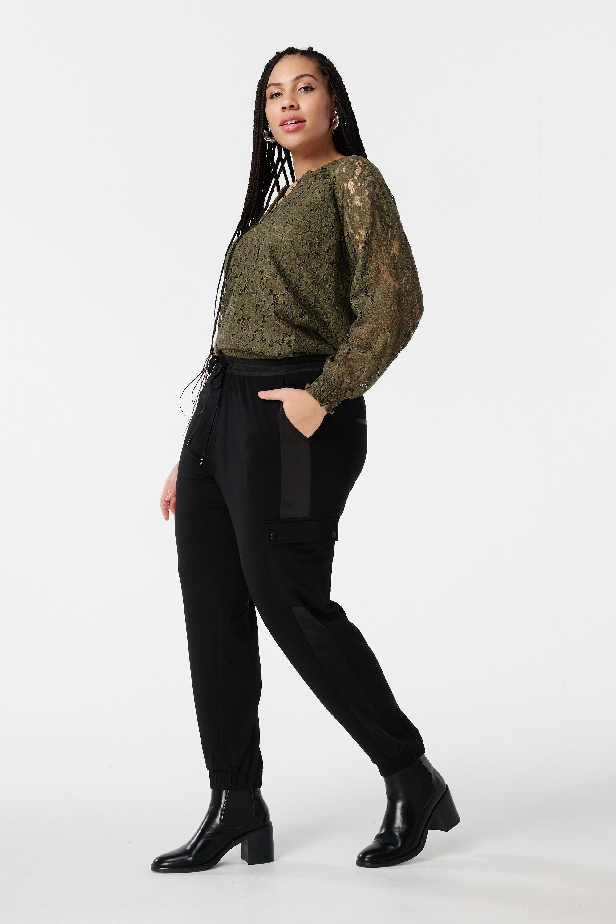 Kanten top met lange mouwen image number 5