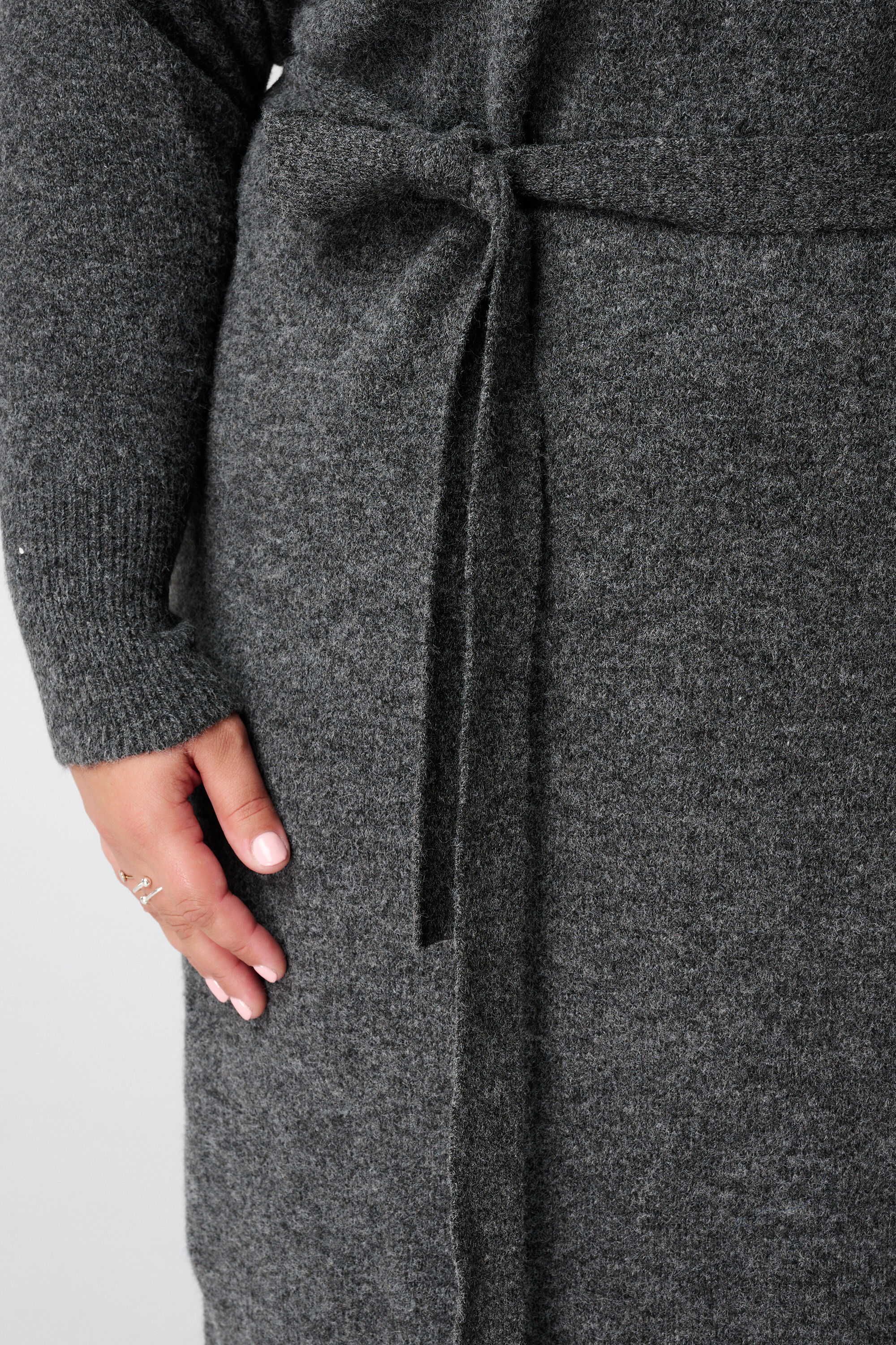 Gebreide polo jurk met ceintuur image number 6