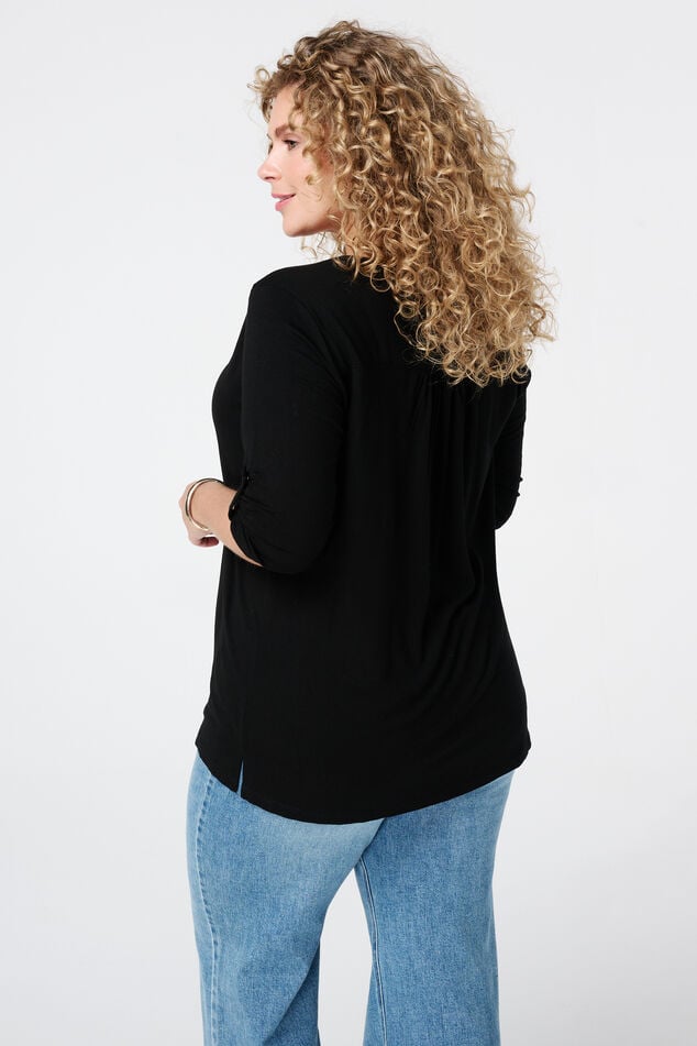 Top met v-hals en knopen image number 3