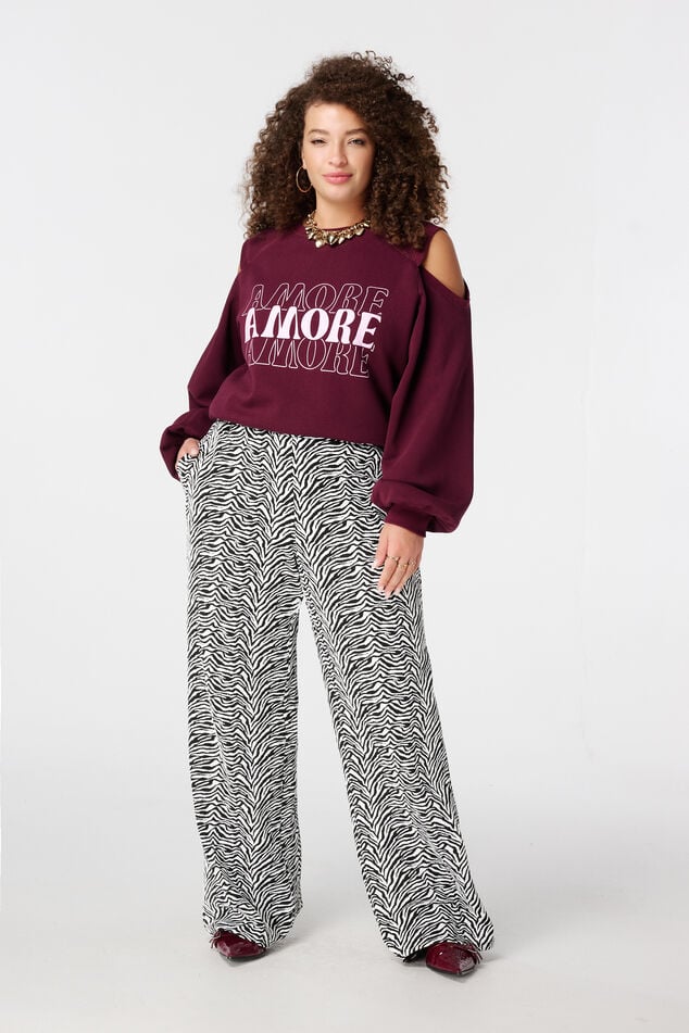 Wijde broek met zebra print image number 0
