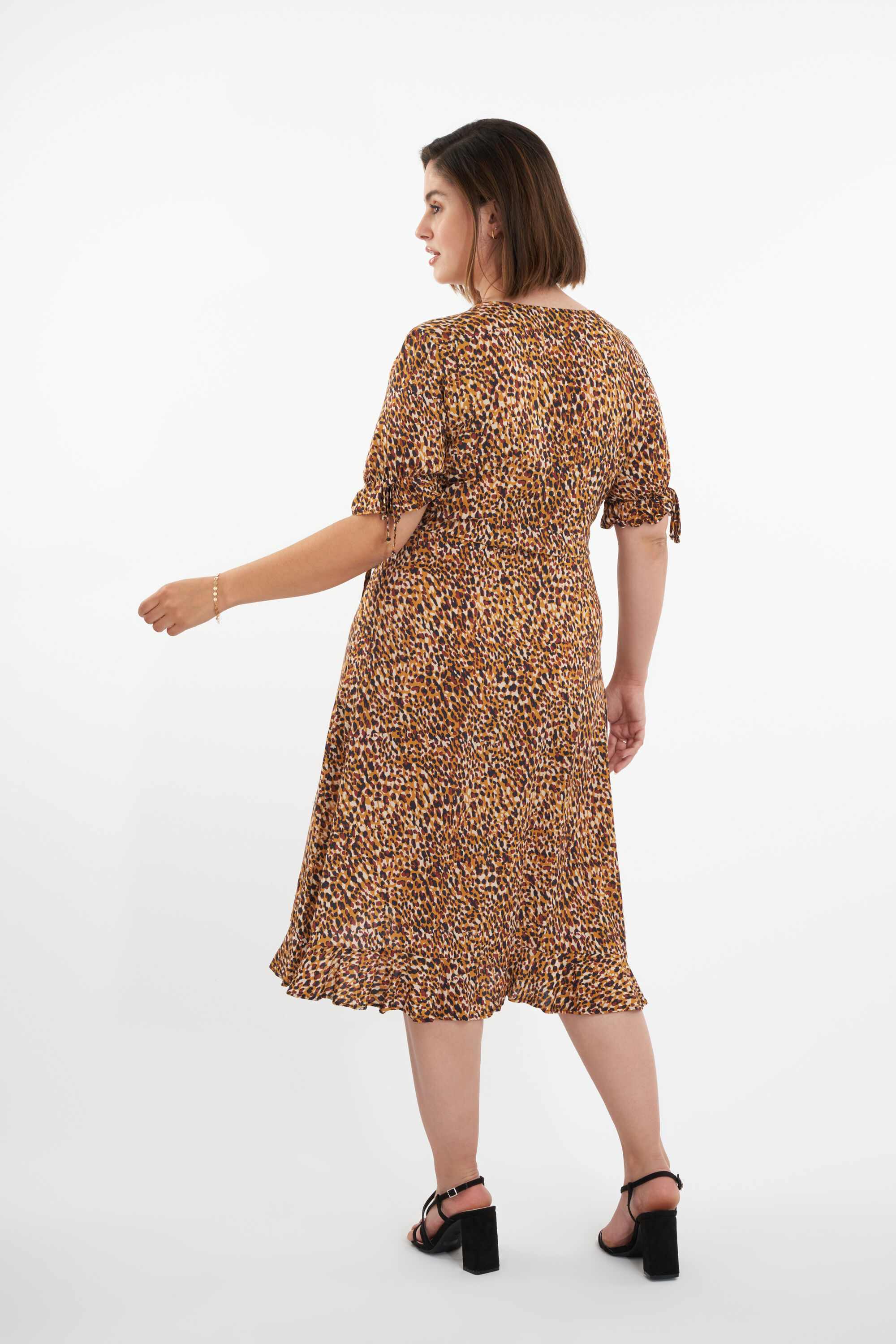 Overslag jurk met print image number 4