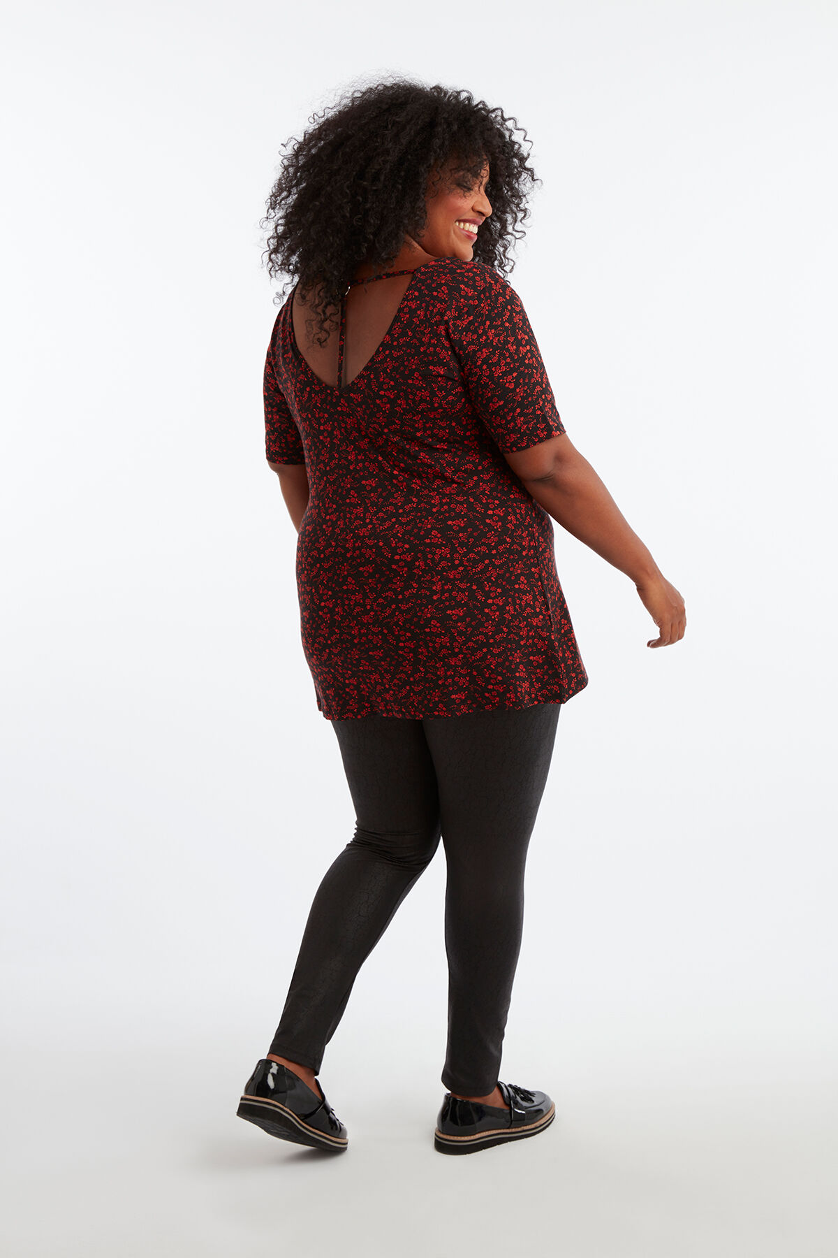 Wetlook legging met slangen print image number 3