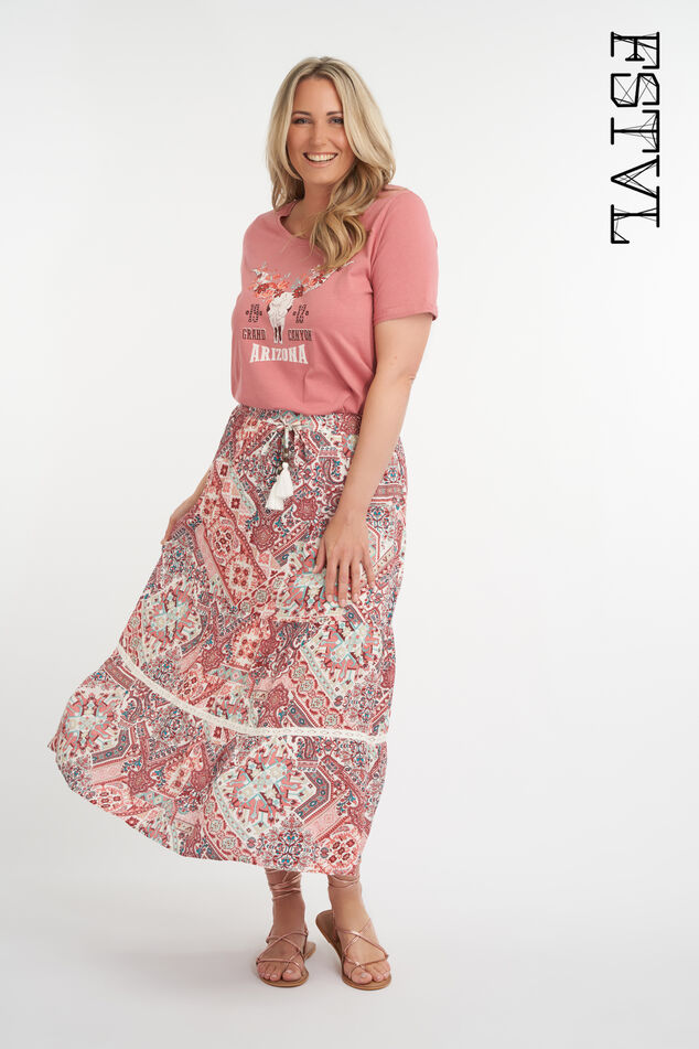 Lange rok met print image number 0