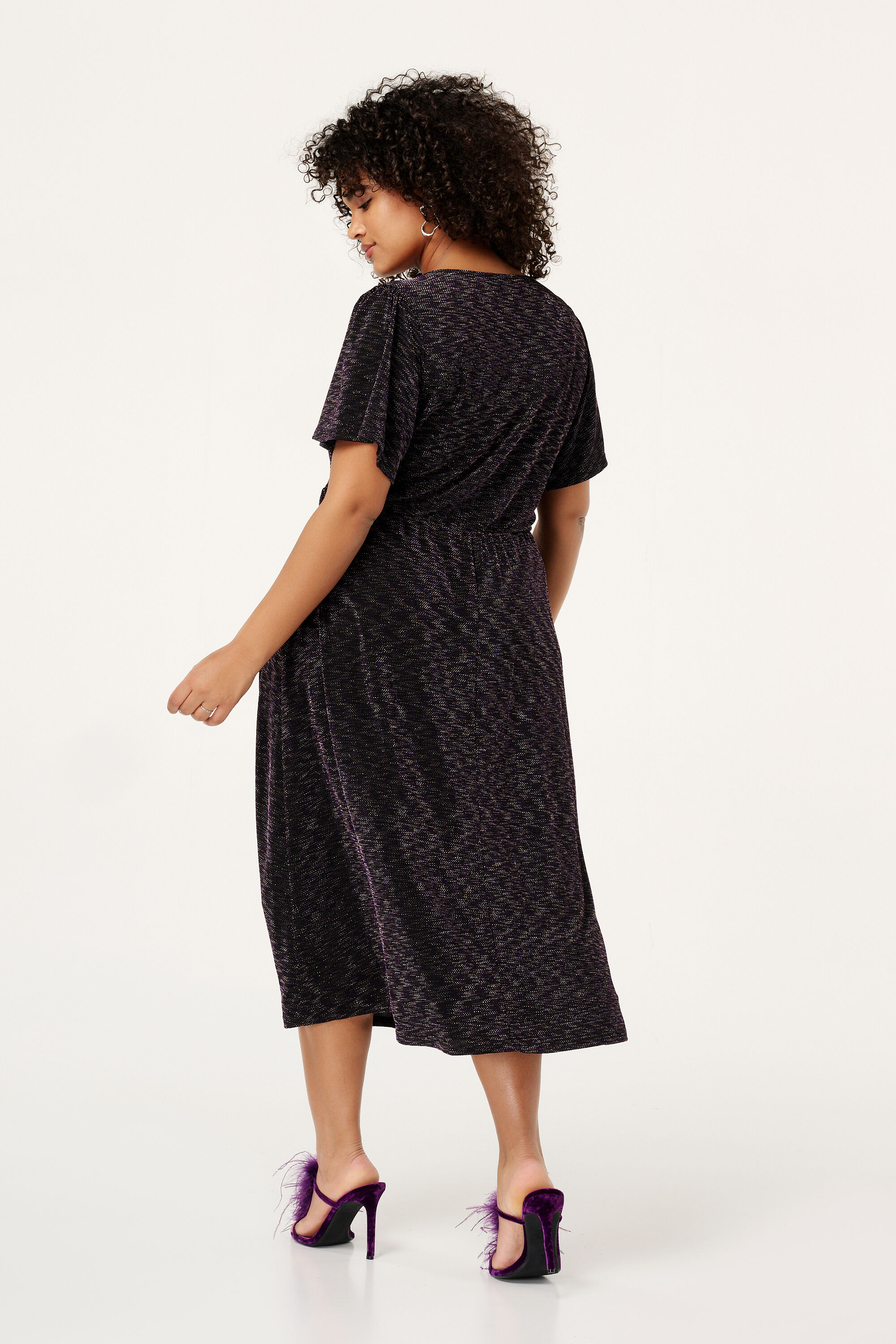 Midi jurk met lurex image number 3