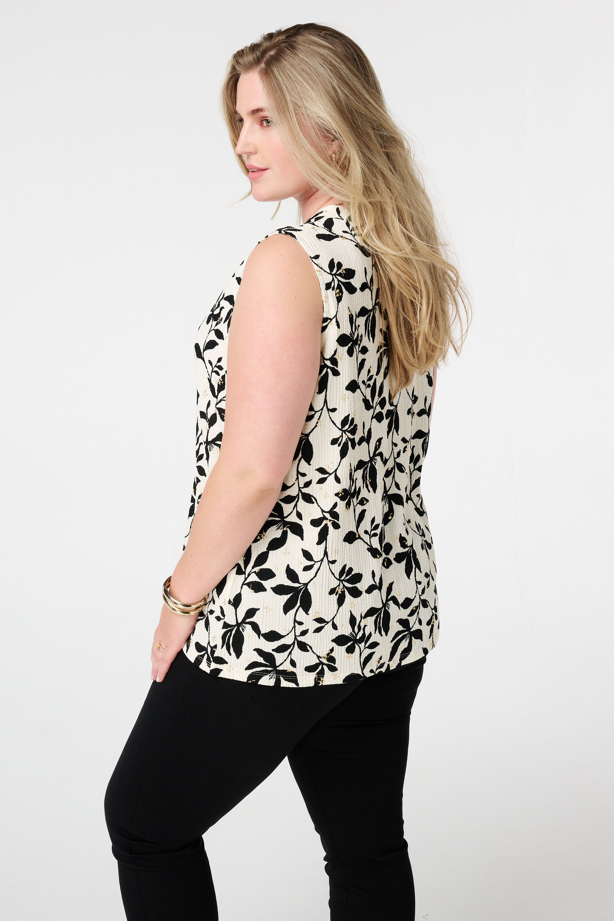 Mouwloze top met print image number 3