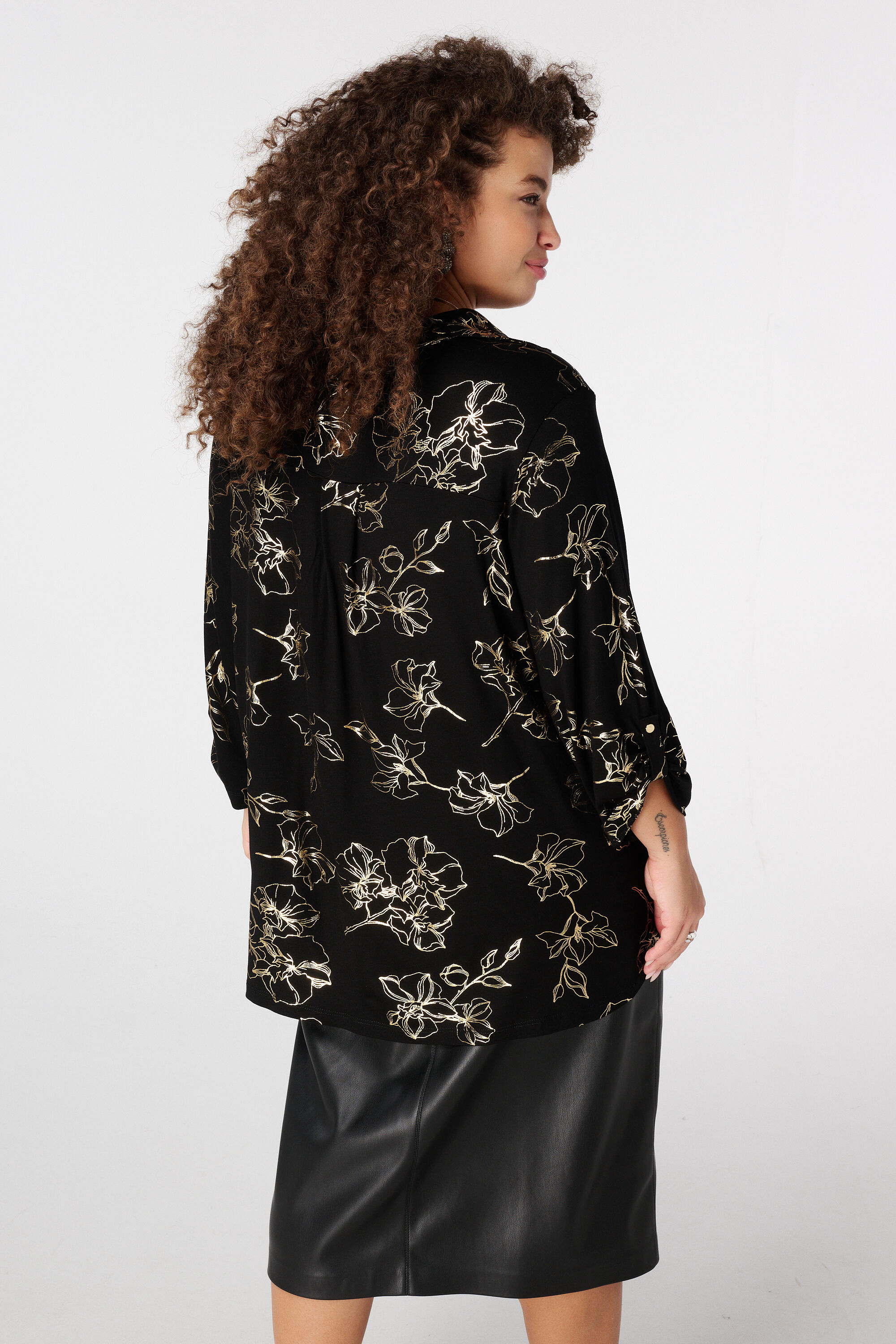 Top met stretch en foil print image number 3