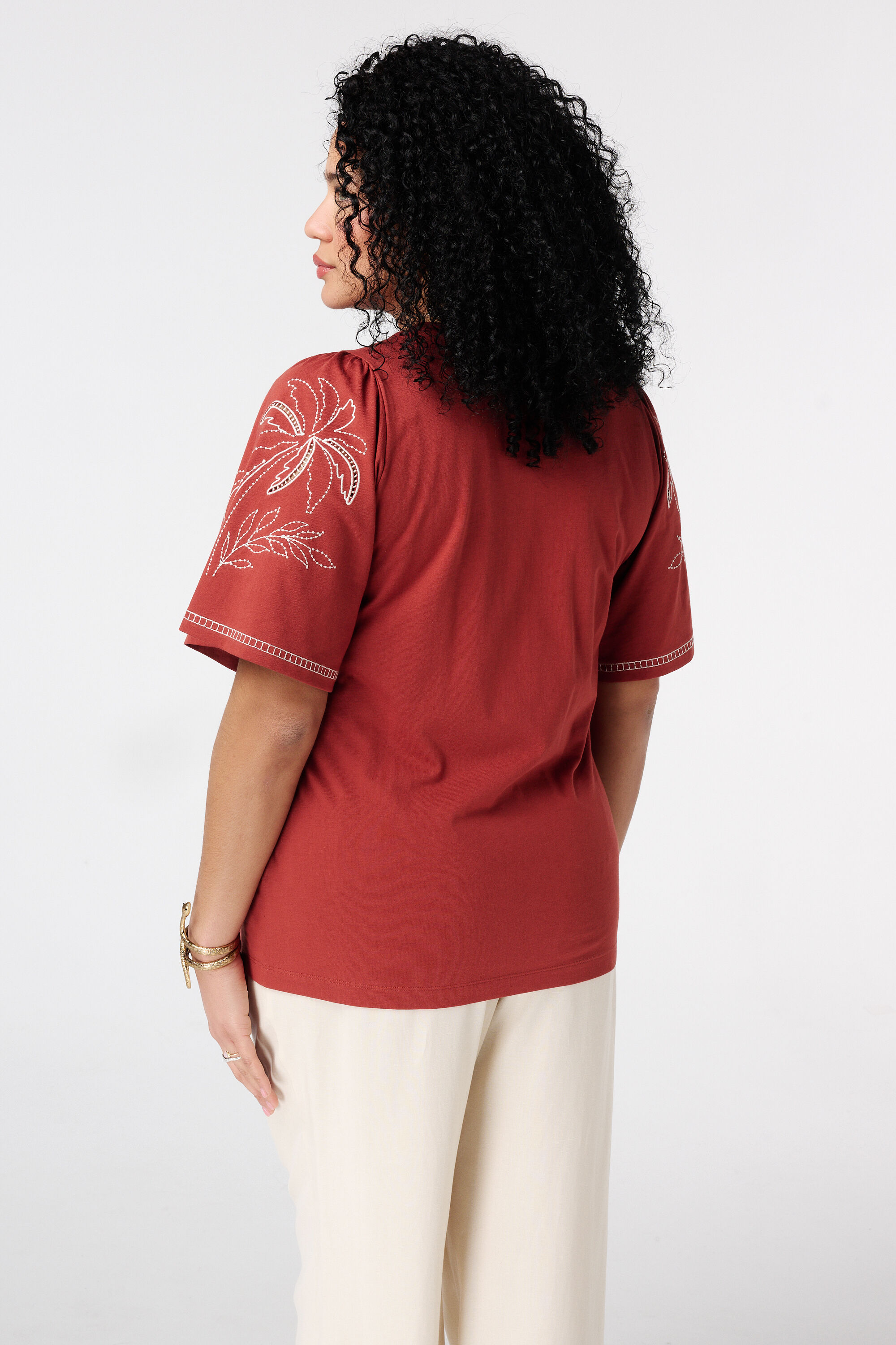 T-shirt met broderie image number 3