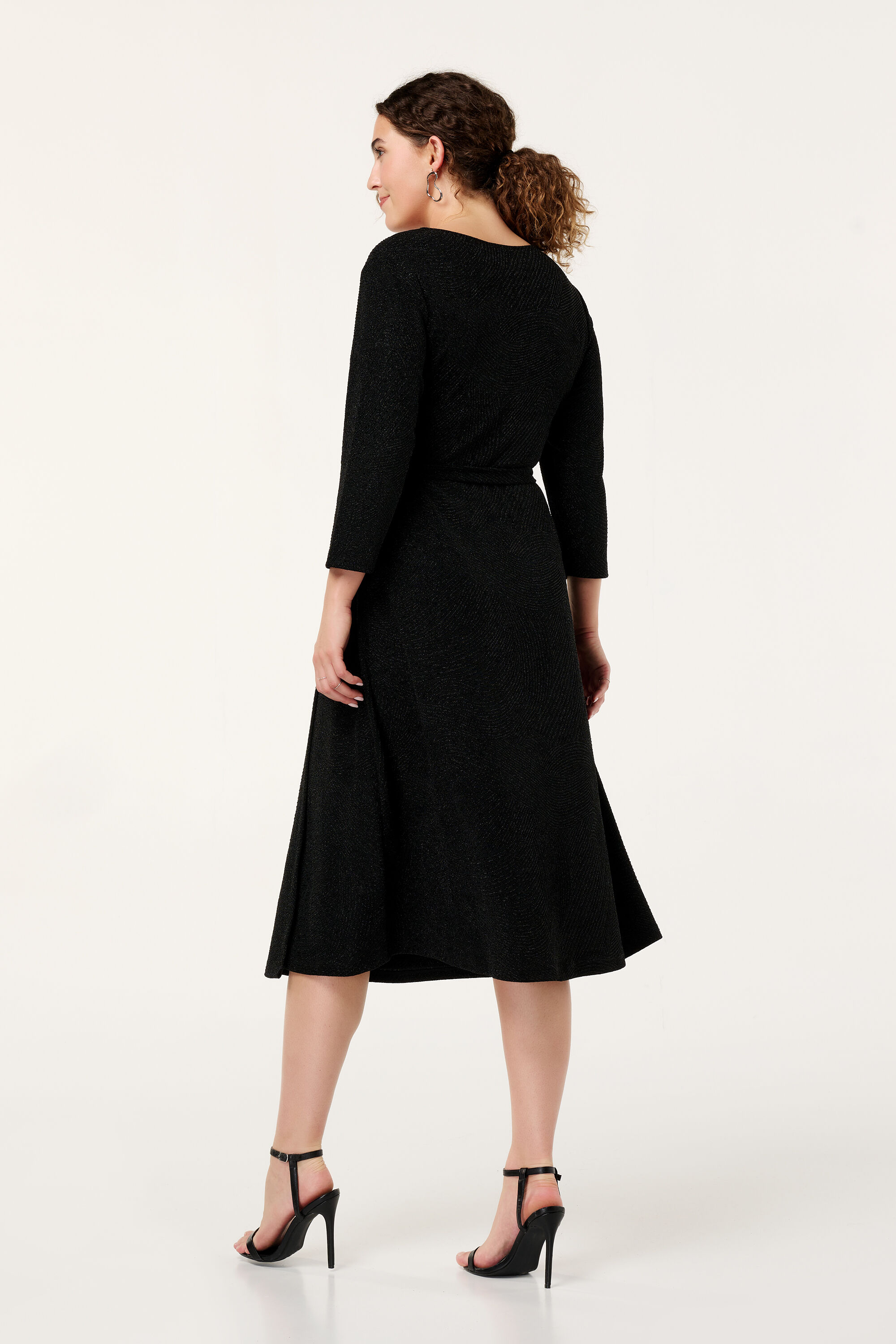 Midi jurk met glitters image number 3