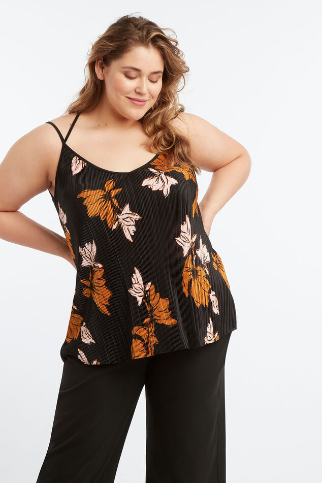 Plissé top met bloemenprint image number 4