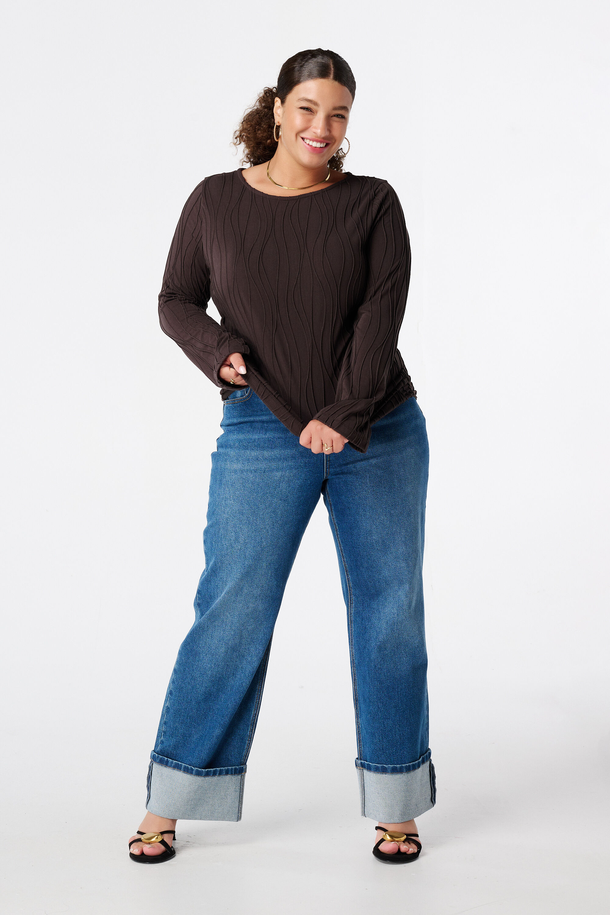 Aansluitende t-shirt met lange mouwen image number 5