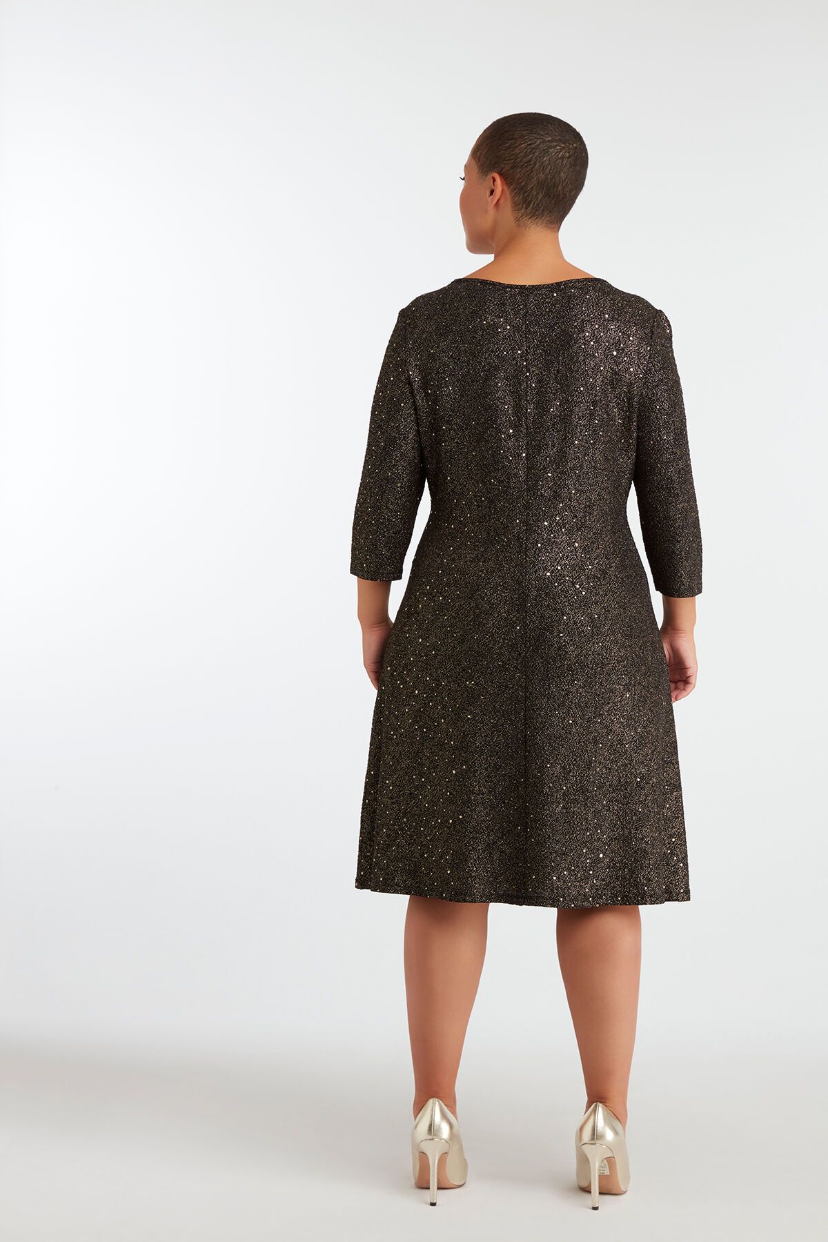 Lurex feestjurk met pailletten image number 6