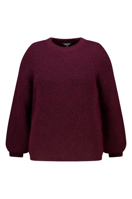 Fijn gebreide trui met ballonmouwen