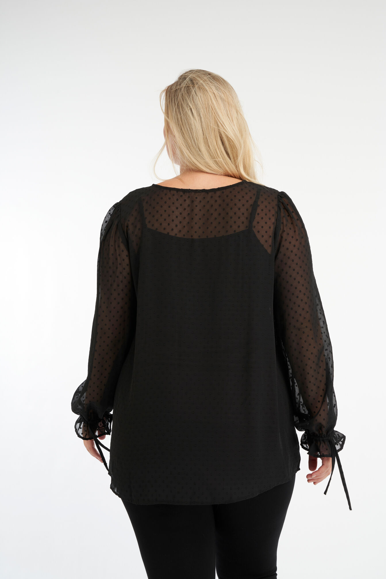 Transparante blouse met stipjes image number 3