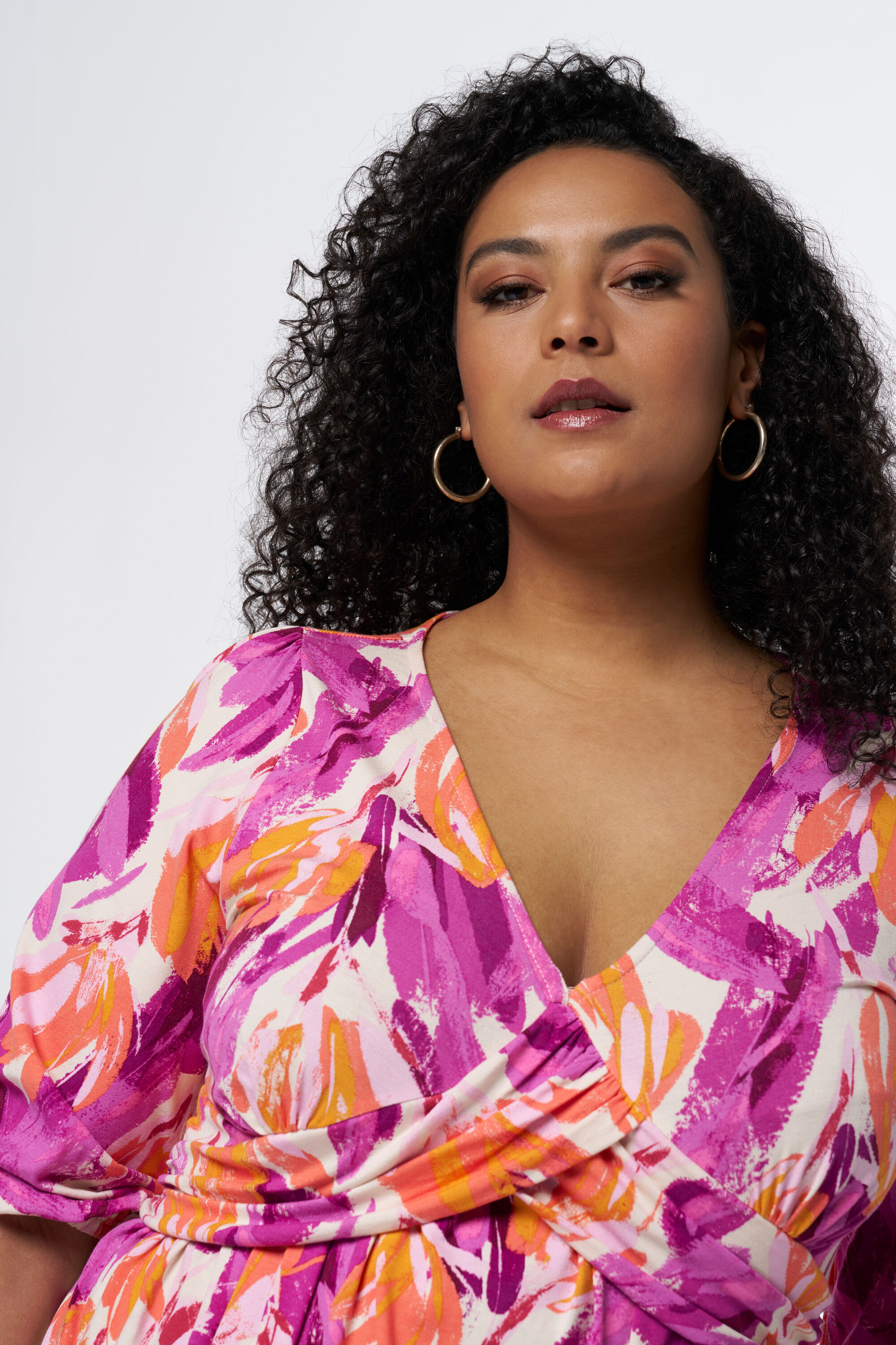 Midi jurk met opvallende print image number 5