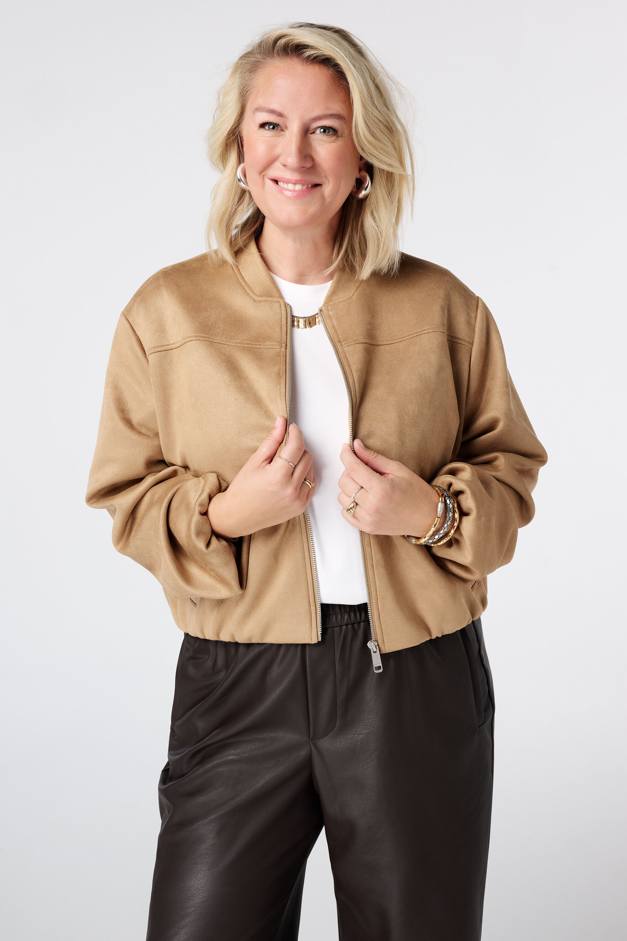 Suedine bomber jasje 