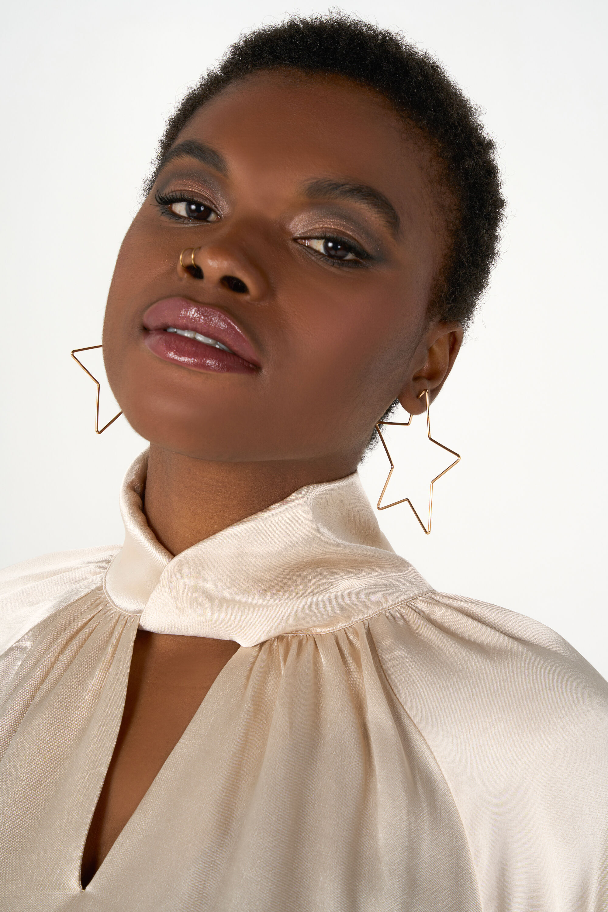 Satijnen blouse met details image number 6