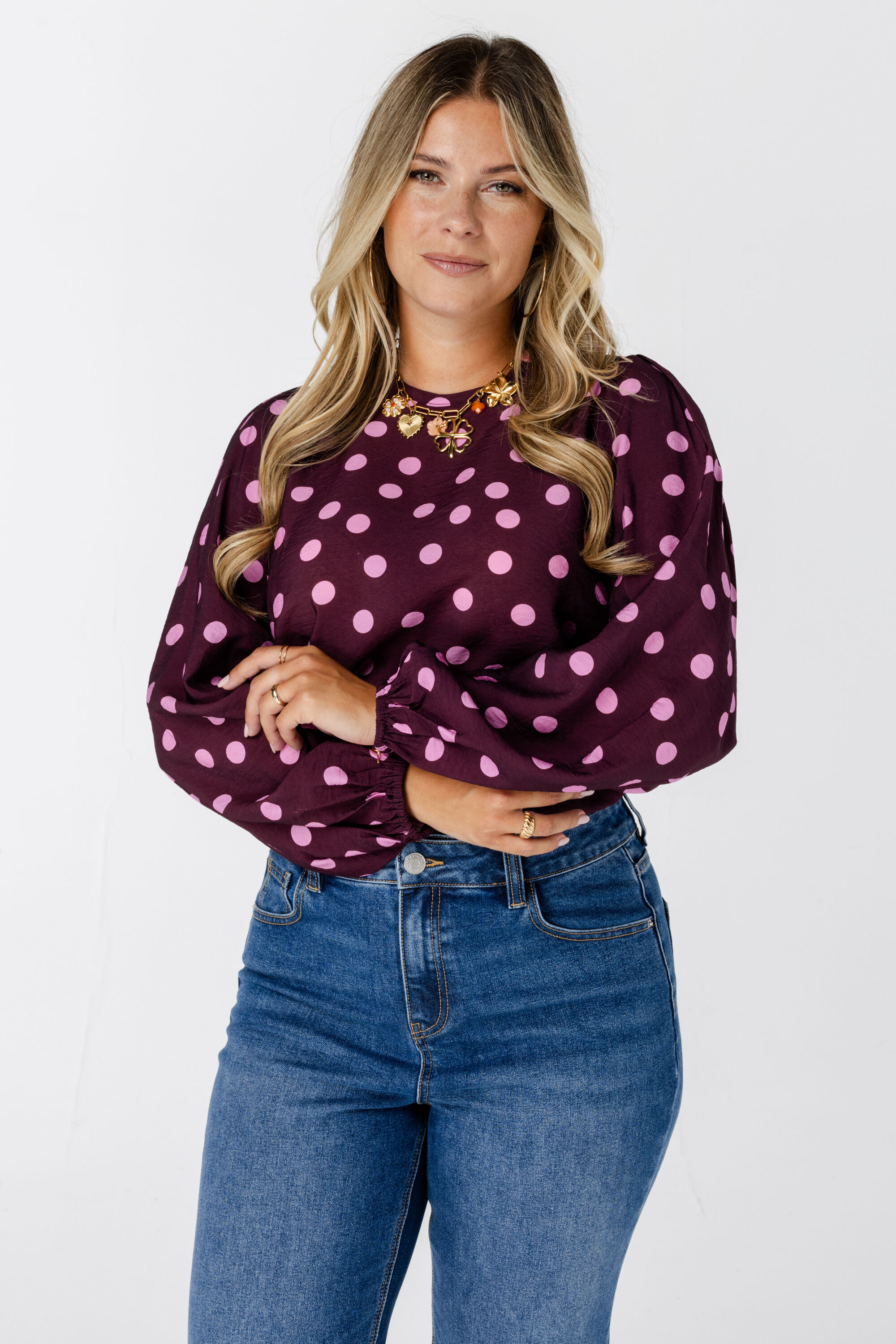 Blouse met polka dot image number 6