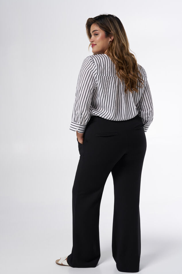 Broek met stretch en wijde pijpen image number 1