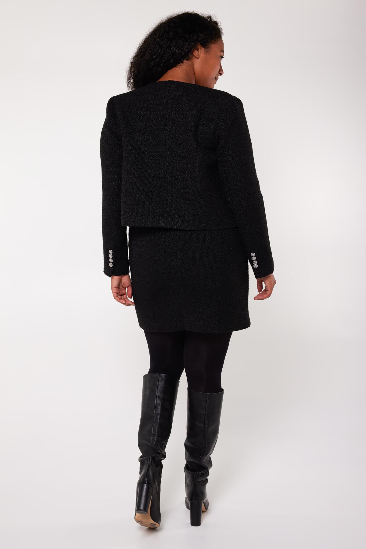 Tweed cropped blazer image number 3