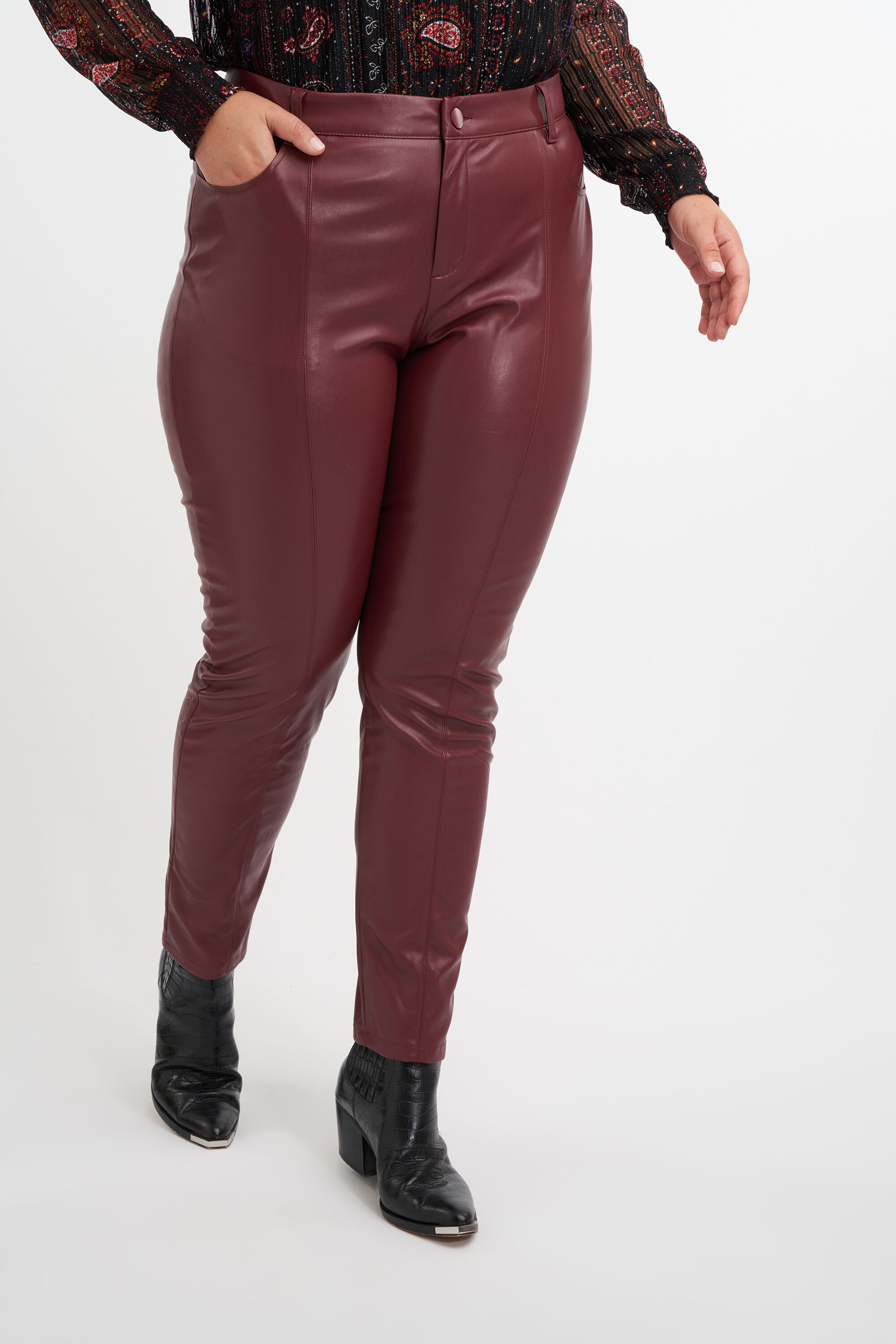 Imitatie leren broek hot sale dames