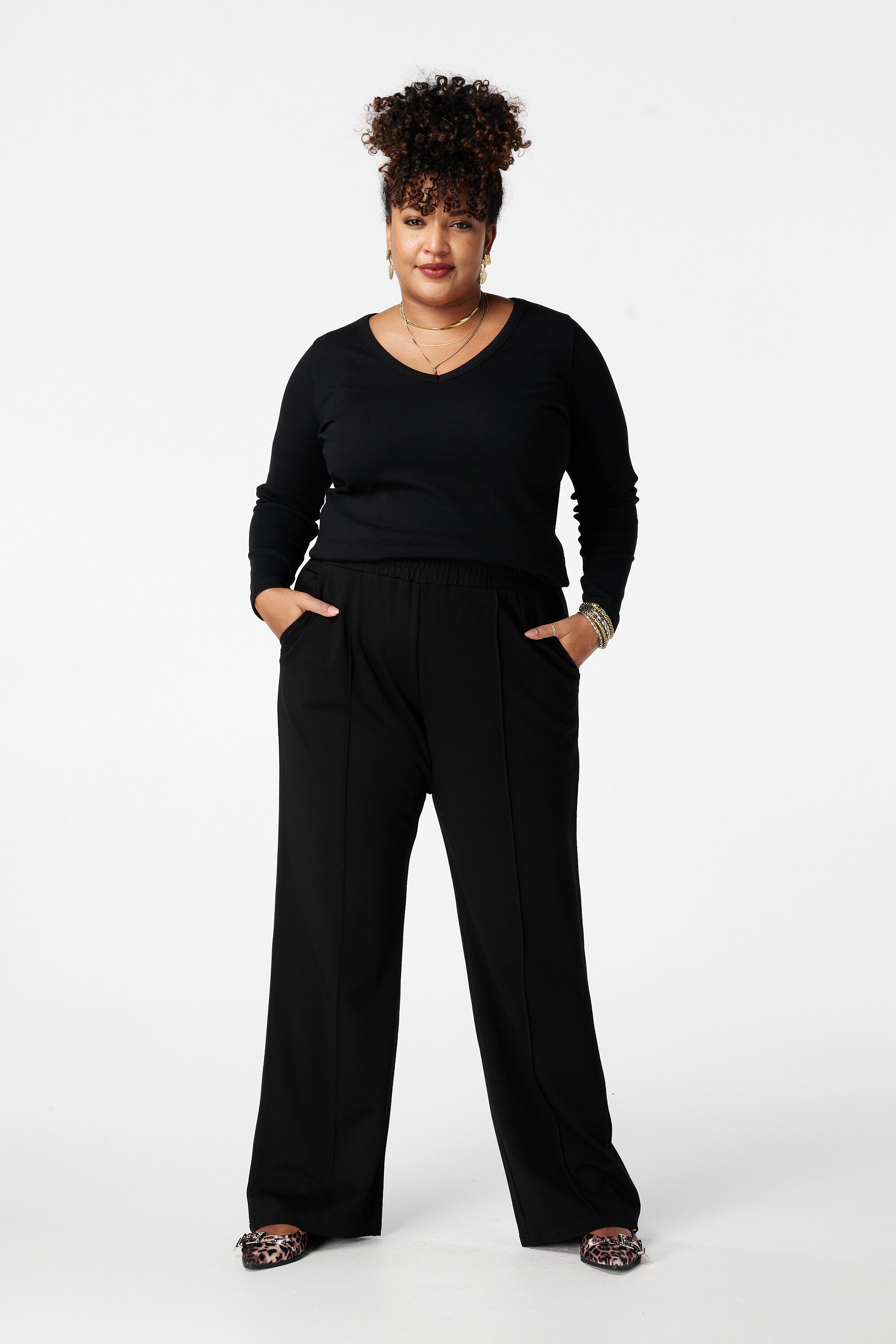 Geribde top met lange mouwen image number 5