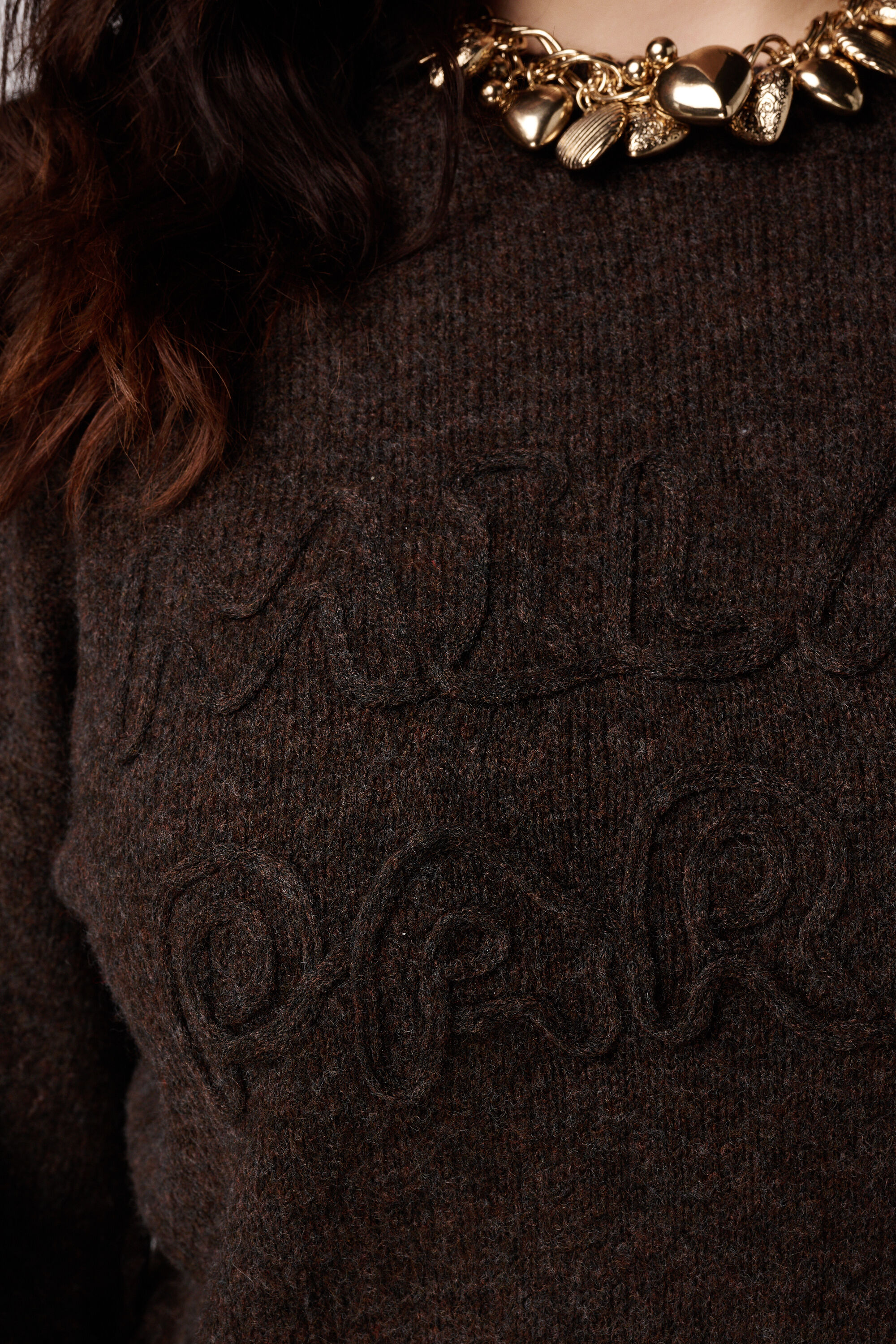 Gebreide trui met opdruk image number 6